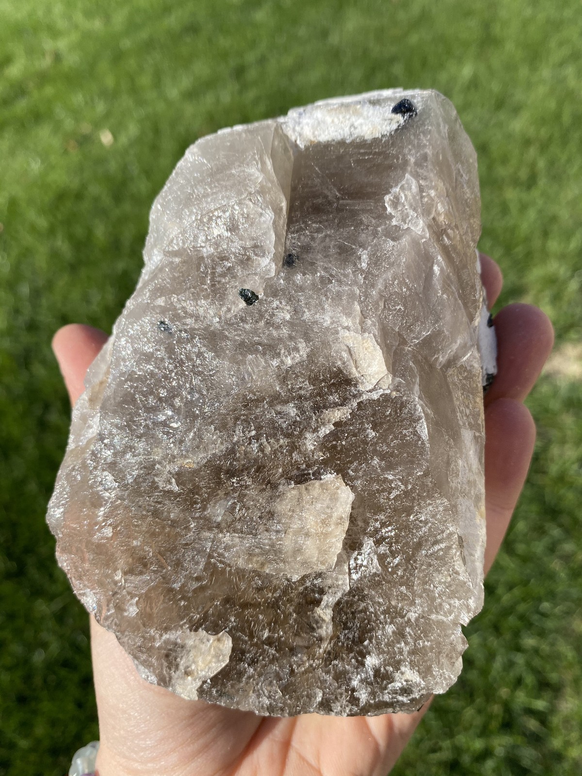 Natural Raw Green Tourmaline in Quartz Crystal from Brazil – 16