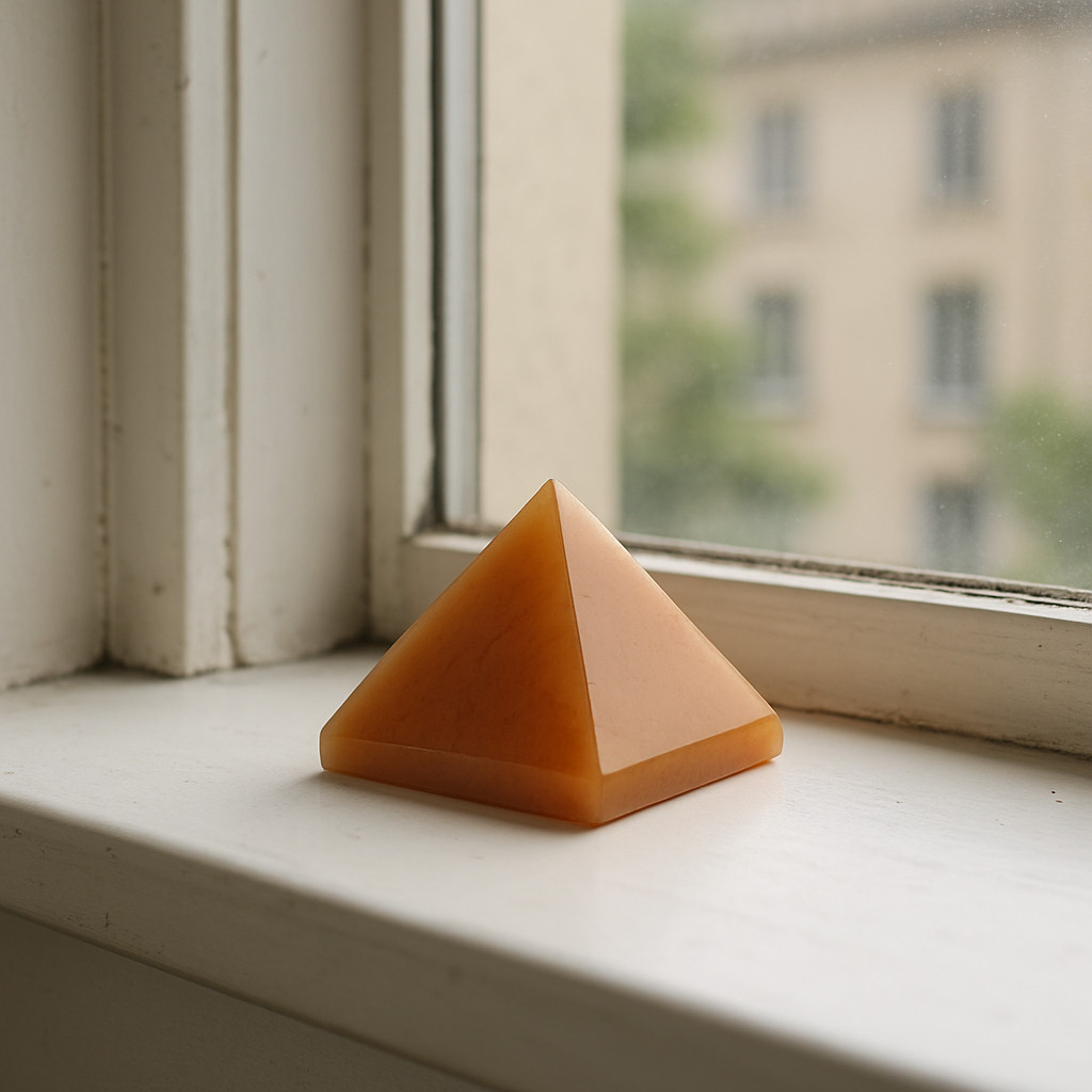 Natural Carnelian Pyramid Crystal Decor, Warm Toned Gemstone, Gift for Him Her