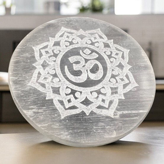 Selenite Crystal Charging Plate For Crystals And Healing Stones, 3″ Round Disc