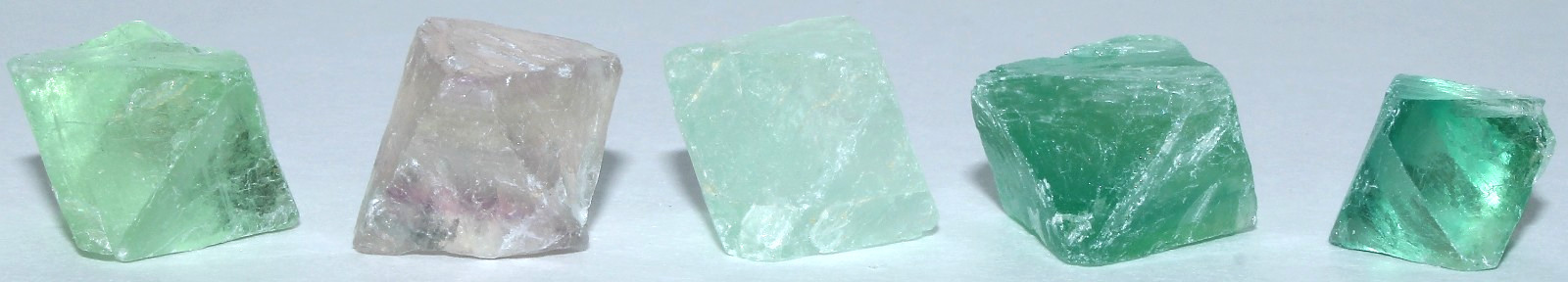 5 AAA Mexican Fluorite Octahedrons / Multi-Color / 38 grams / 3779