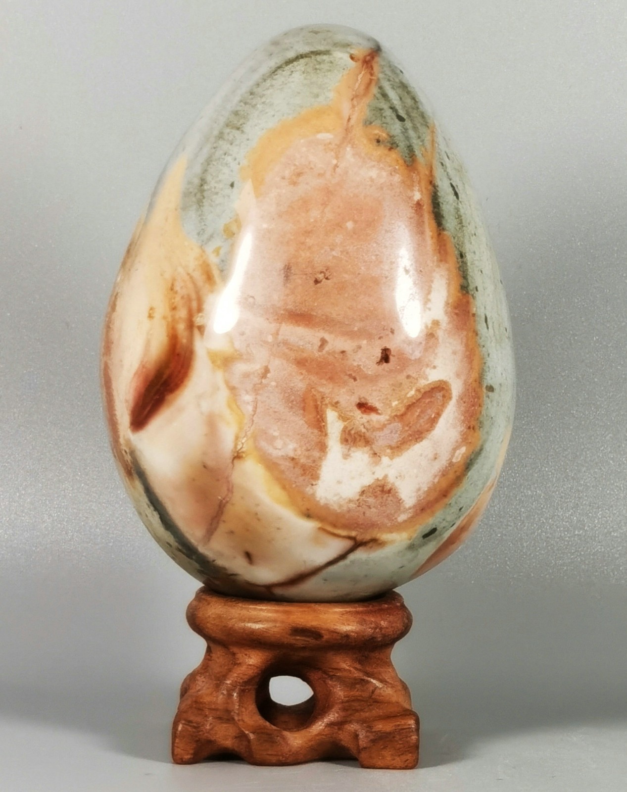 Rare Polished Polychrome Jasper Egg Reiki Stone Healing
