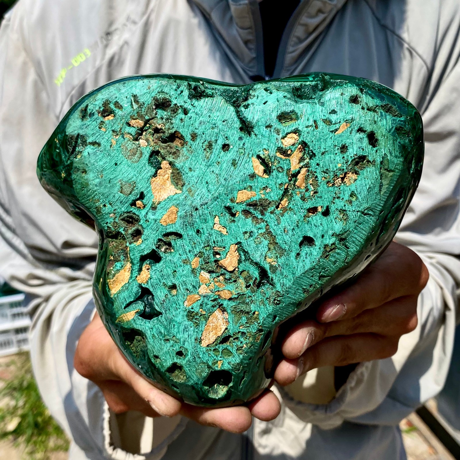 6.15LB Natural glossy Malachite transparent cluster rough mineral sample