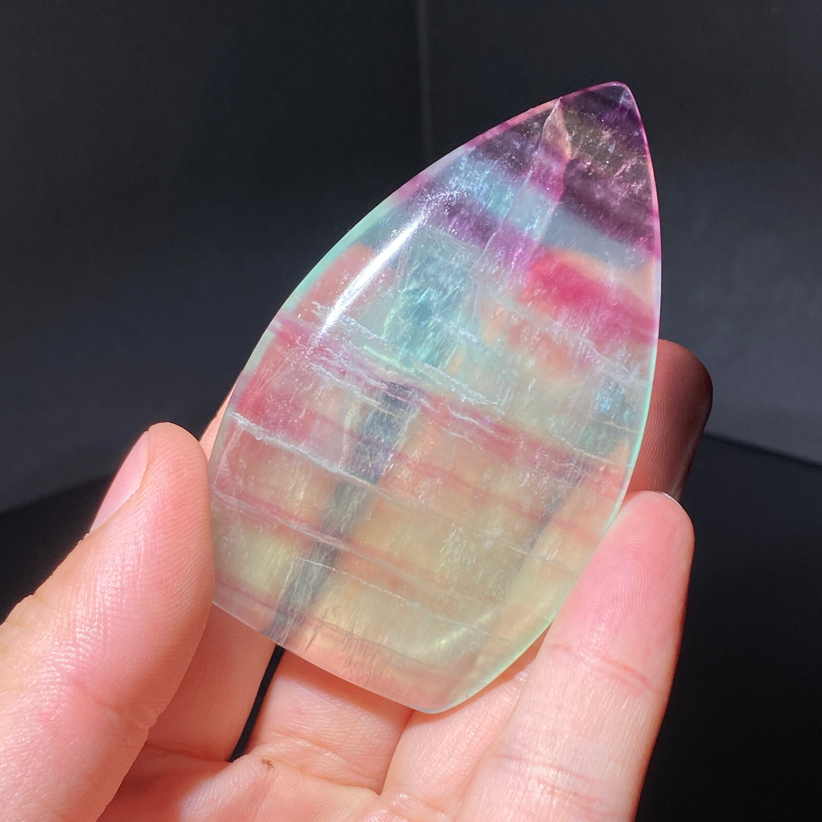 103G Natural colored fluorite crystal column obelisk healing specimen