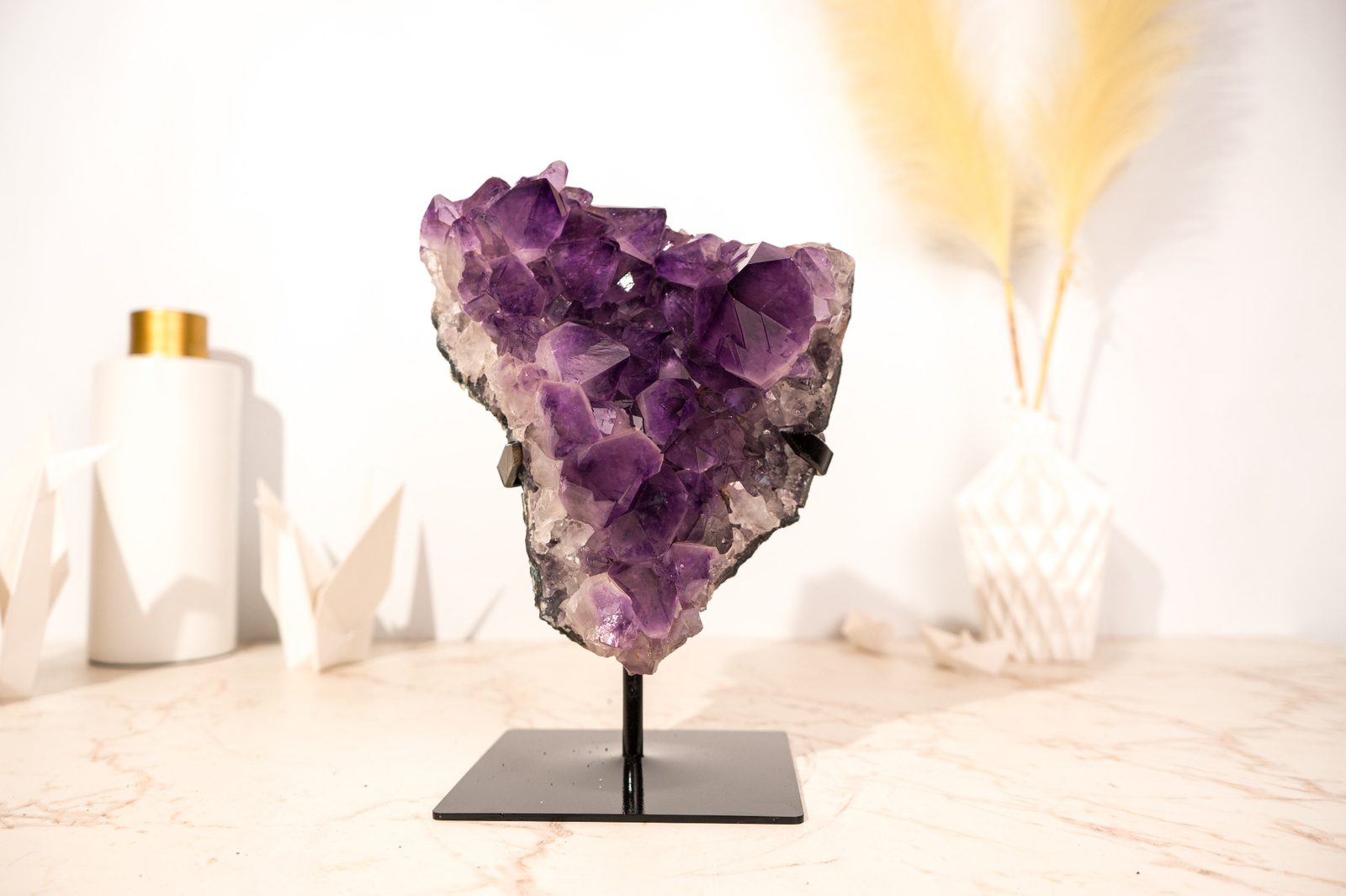AAA-Grade Purple Amethyst Cluster with Large Deep Purple Points 11 Lb