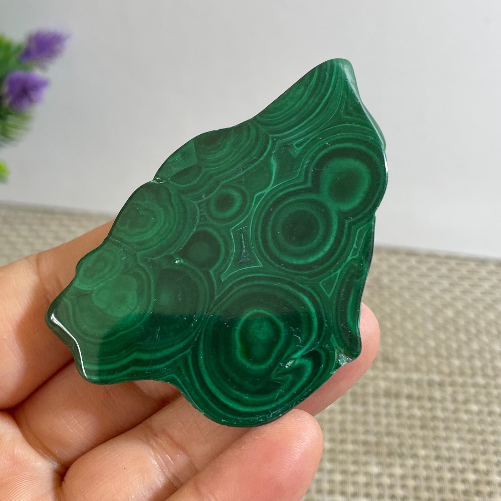 34g Genuine Malachite Crystal Slice Slab, Home Decor, Quartz Crystal Polished