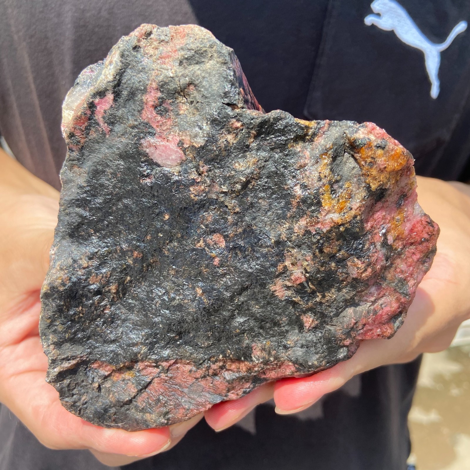 2.4LB Raw Ore Red Black Rhodonite Quartz Gemstone Mineral Specimen healing