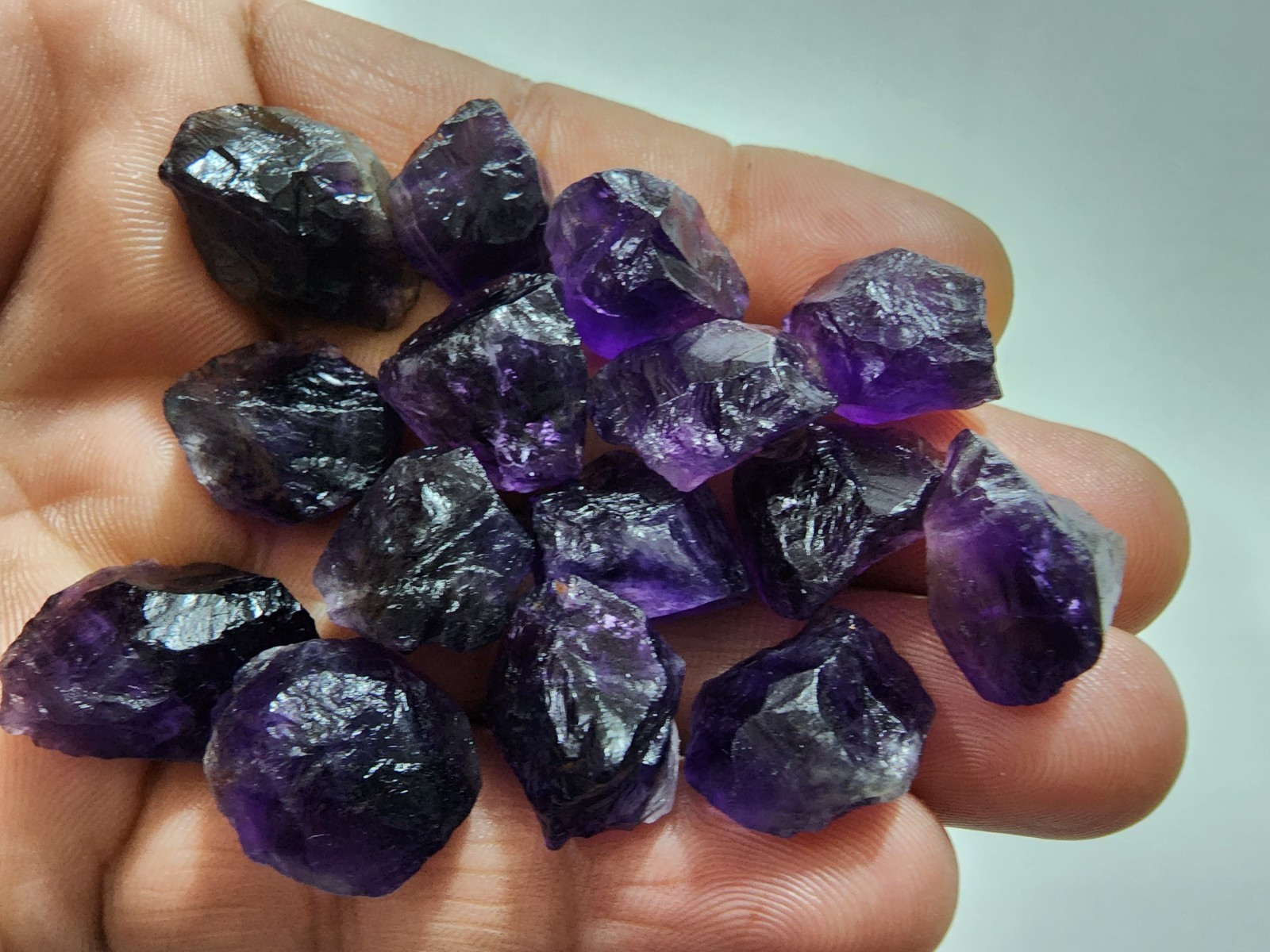 15 Pcs Beautiful Purple Amethyst Rough Gemstone Chunks Size 16-20 MM Loose Rough