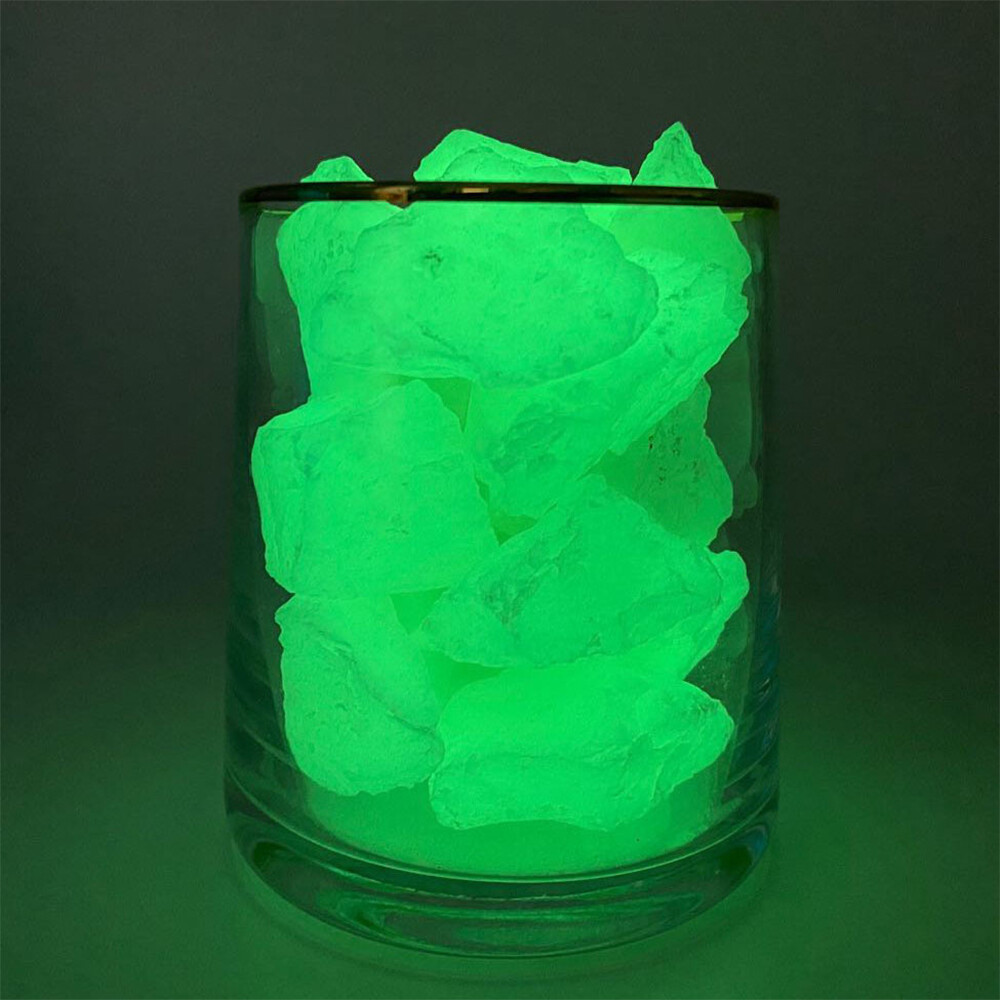 Glowing In The Dark Stone Luminous Rough Crystal Quartz Healing Reiki Mineral