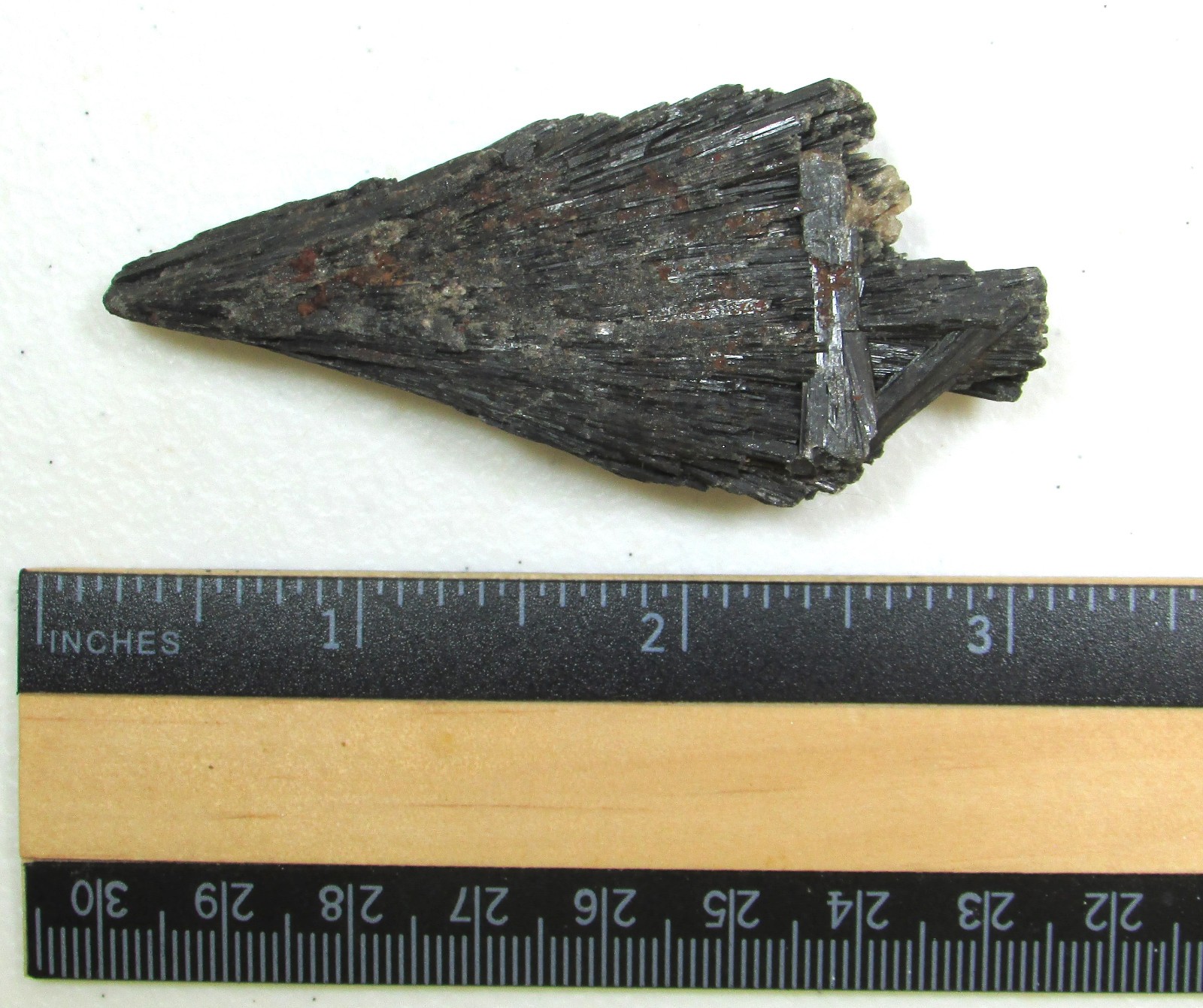 Black Kyanite Blade / Wing from Brazil Mica and Quartz Attached Celtic Cross