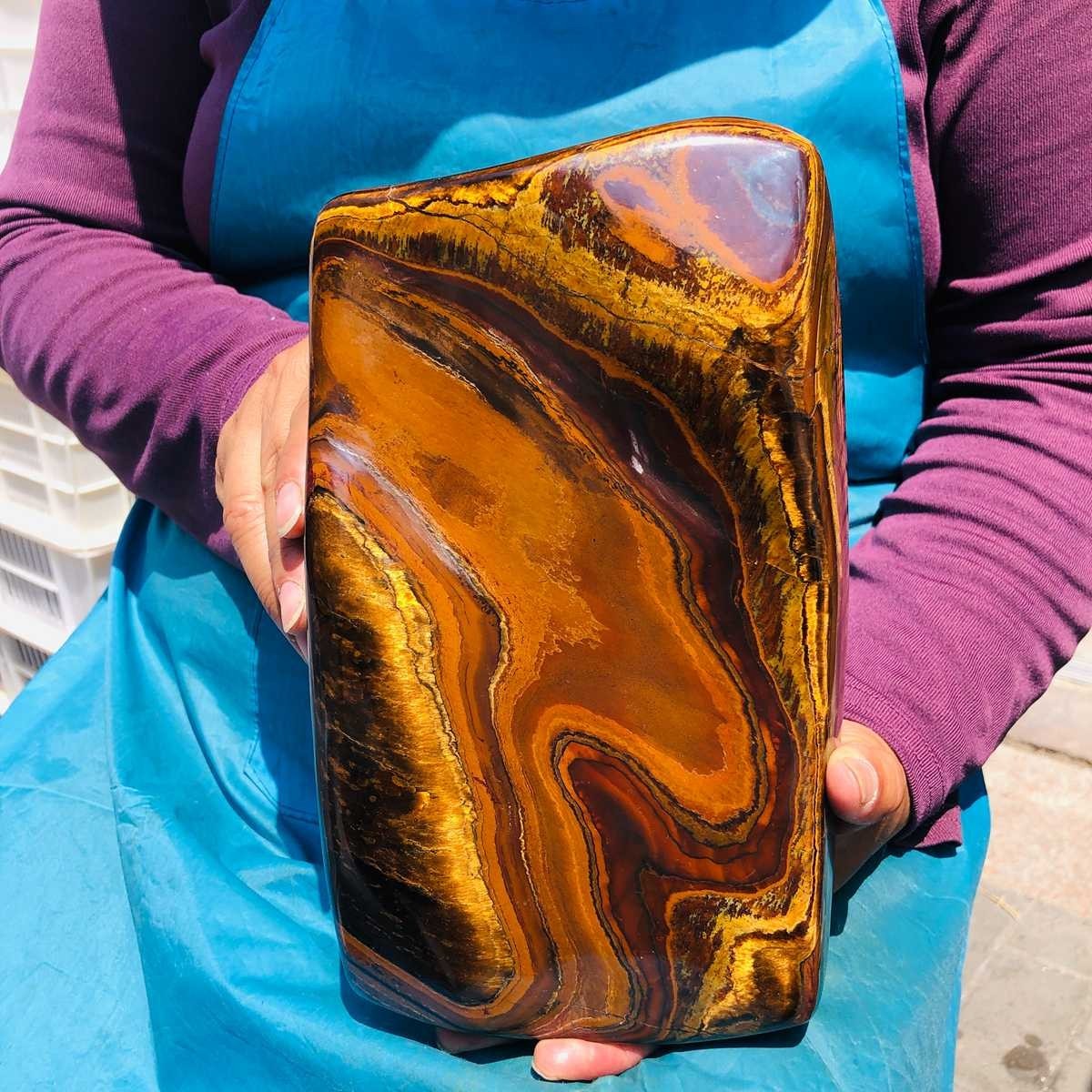 9.52 LB Natural Tiger Eye Polished Specimen Home Decor Raw Healing Stone 5350