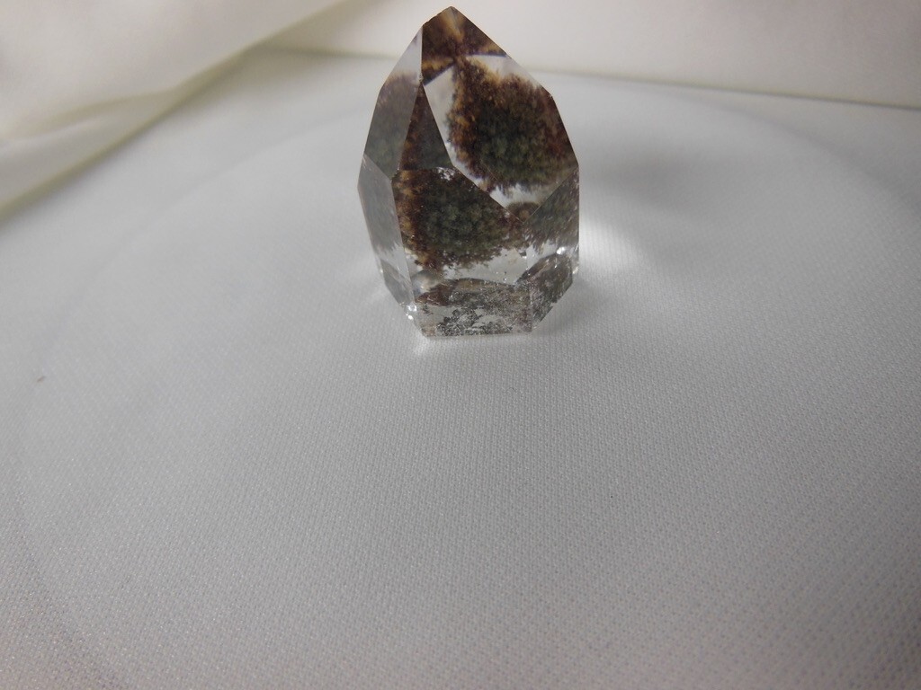 Natural Quartz Crystal / Clear Standup / Chlorite Crystals Inside “Moss Look”