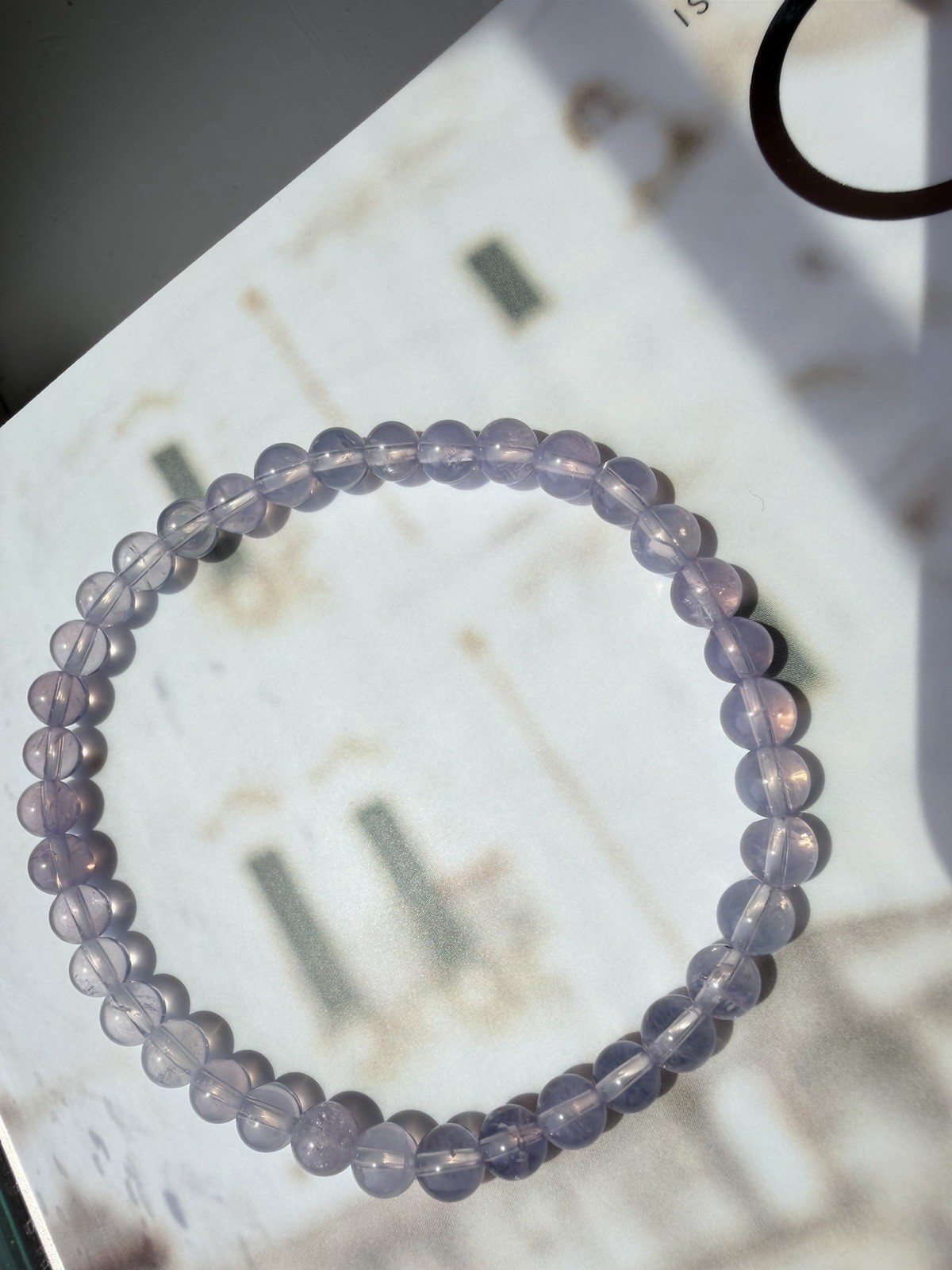 5mm Transparent Lavender Moon Quartz Bracelet | Soft Lilac Gemstone Bracelet