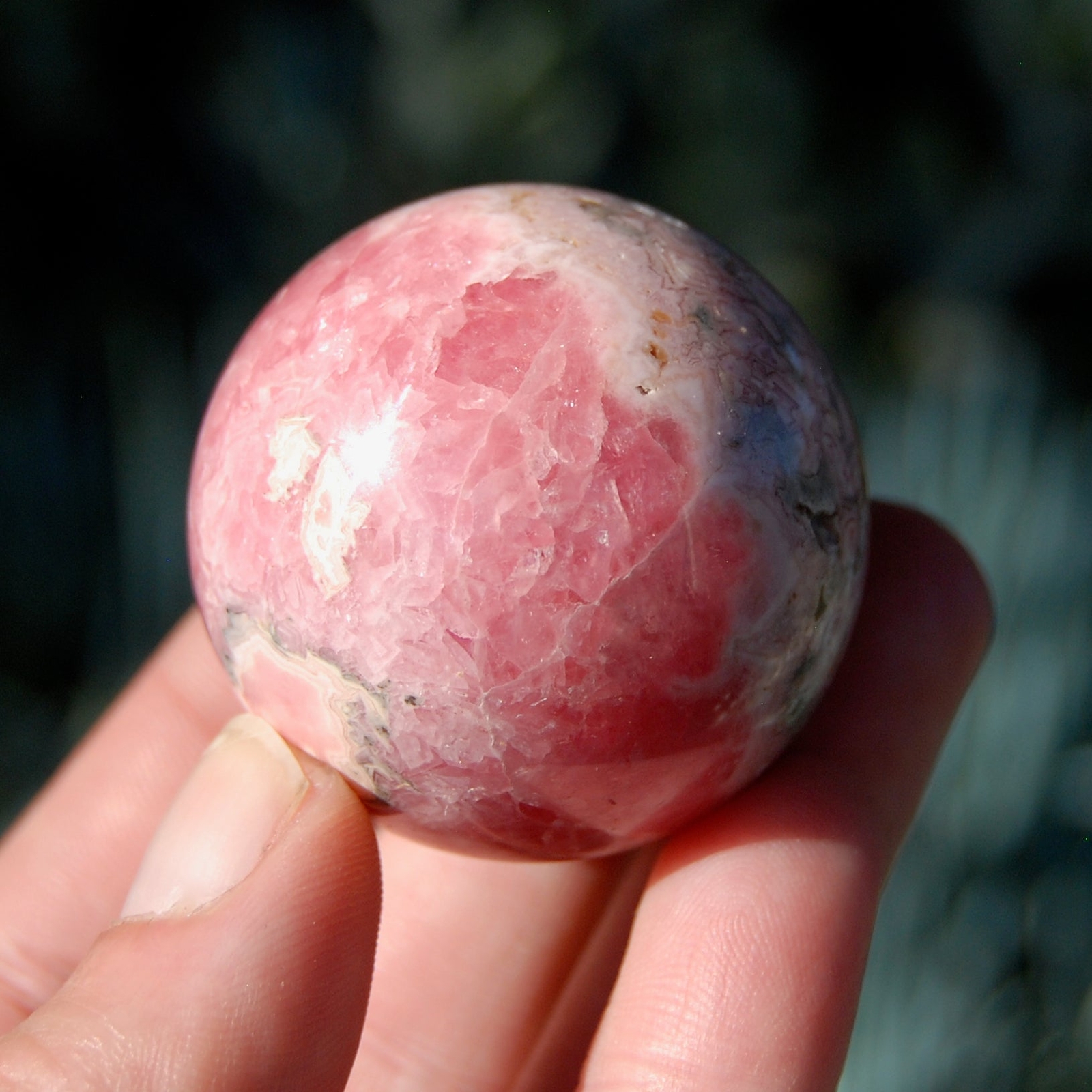 41mm 125g Rhodochrosite Crystal Sphere, Large Genuine Rhodochrosite Gemstone, Ar
