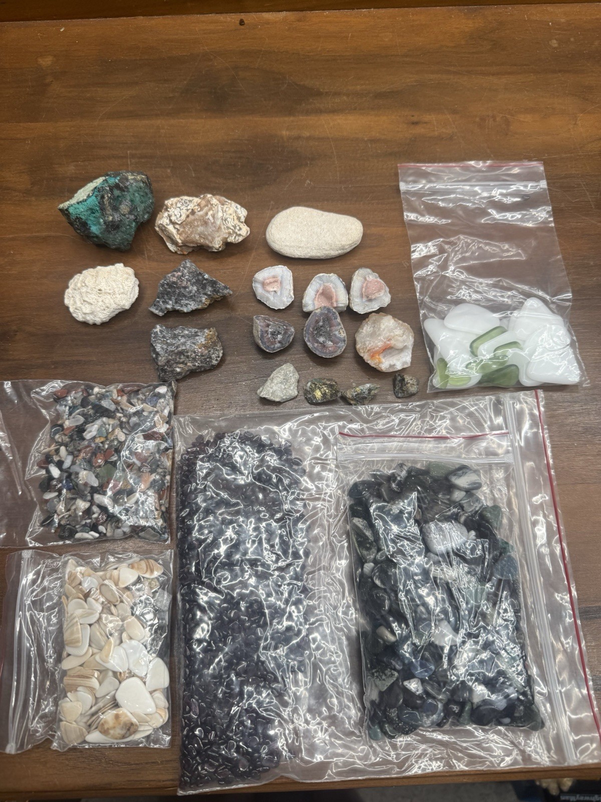 Rock & Mineral Collection Agate Fossils Tumbled Stones Garnet Mixed Gem Lot