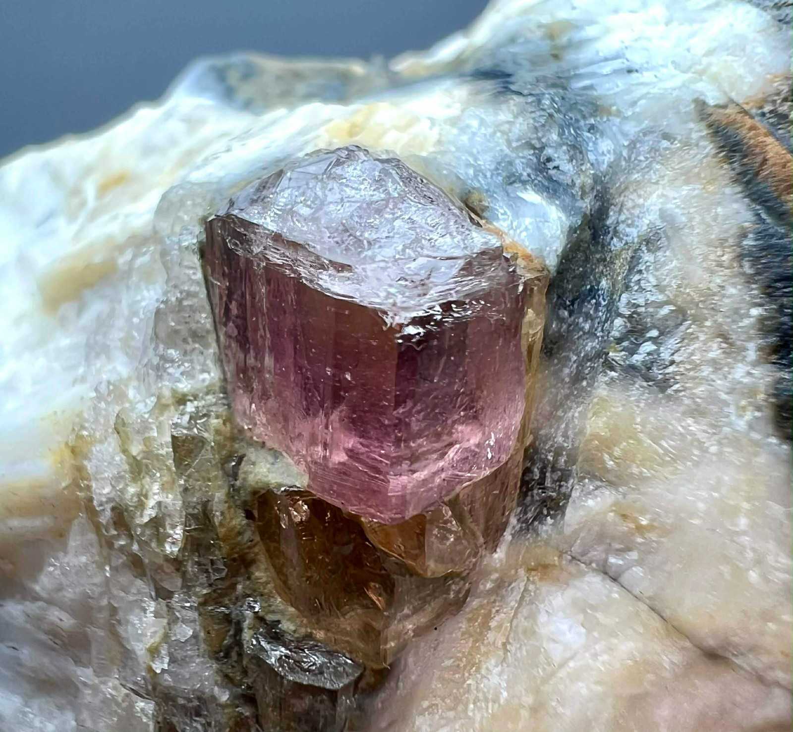 144 Gram Ultra Rare Eye Clean Pink Katlang Topaz Huge Crystal On Matrix @PAK