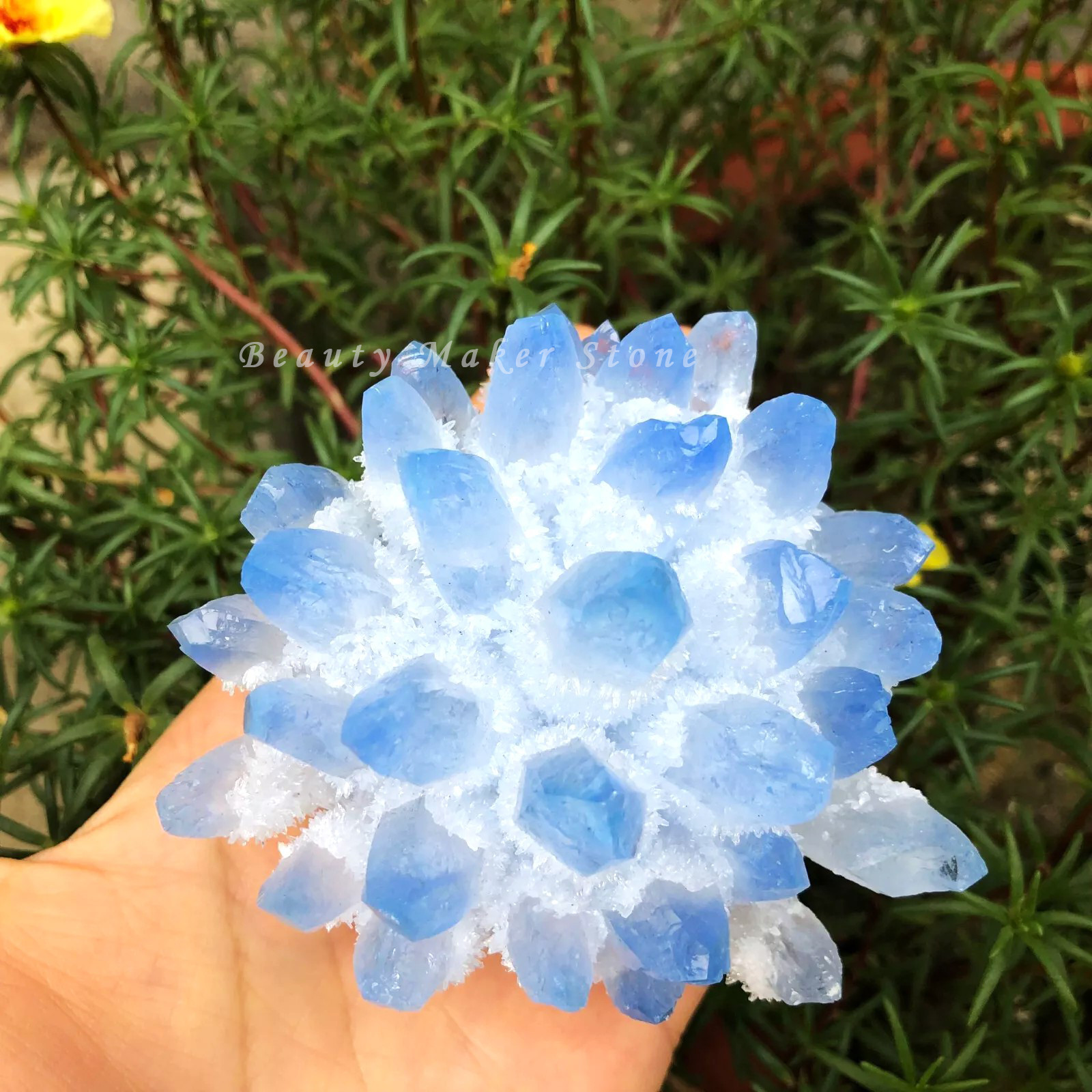 350G New Find Blue Phantom Quartz Crystal Cluster Mineral Specimen Healing Gift