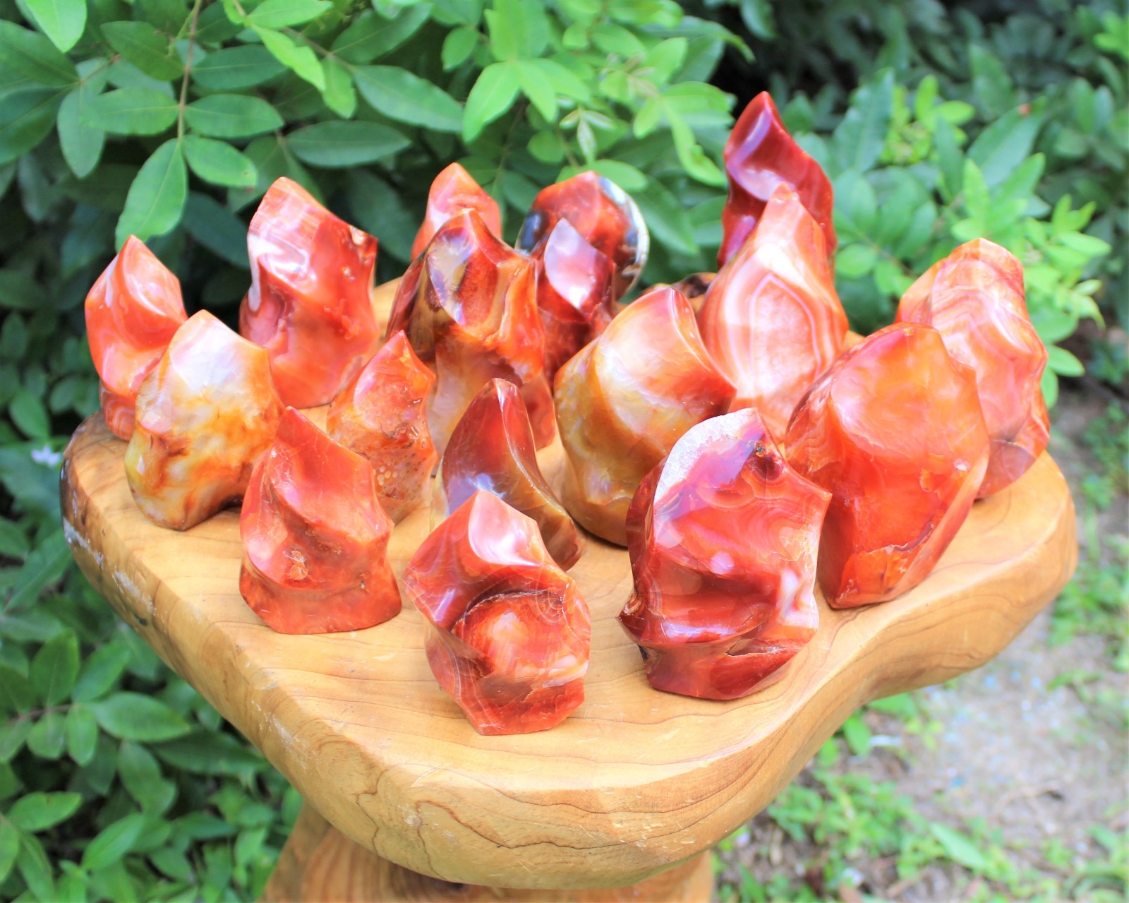Carnelian Crystal Flame: Cut Base Free Standing, Display Specimen – Choose Size