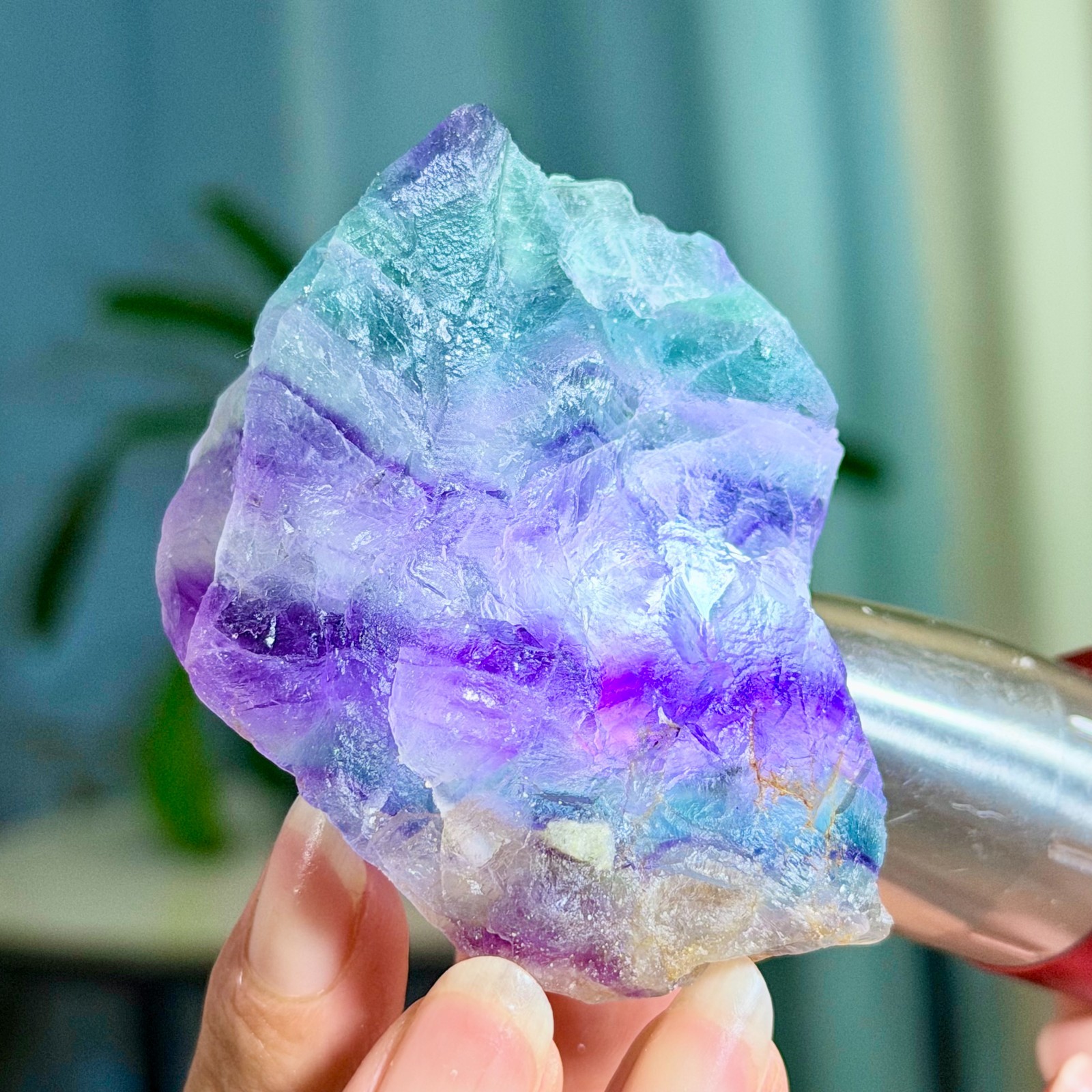185G Rare transparent purple cubic fluorite mineral crystal sample/China
