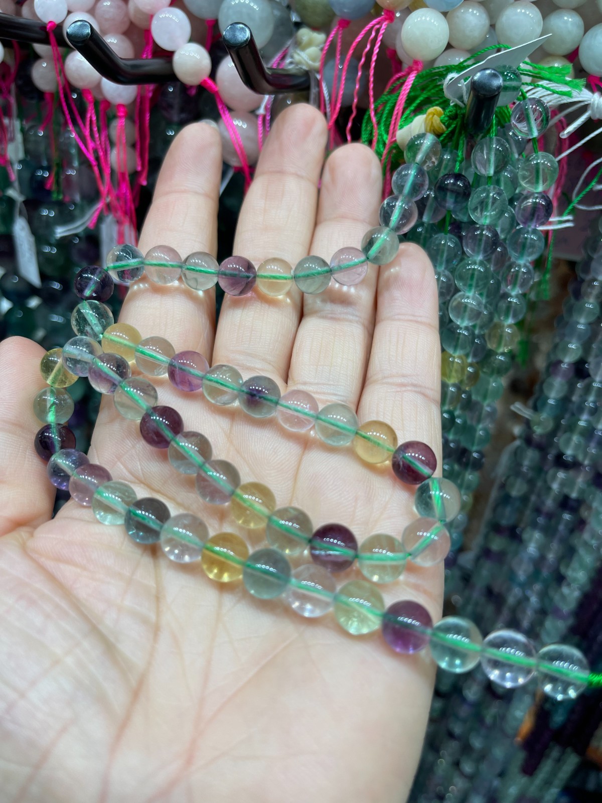 Natural Multicolor Fluorite About 50 PCS Beads Round Gemstone Loose Beads 8-9MM