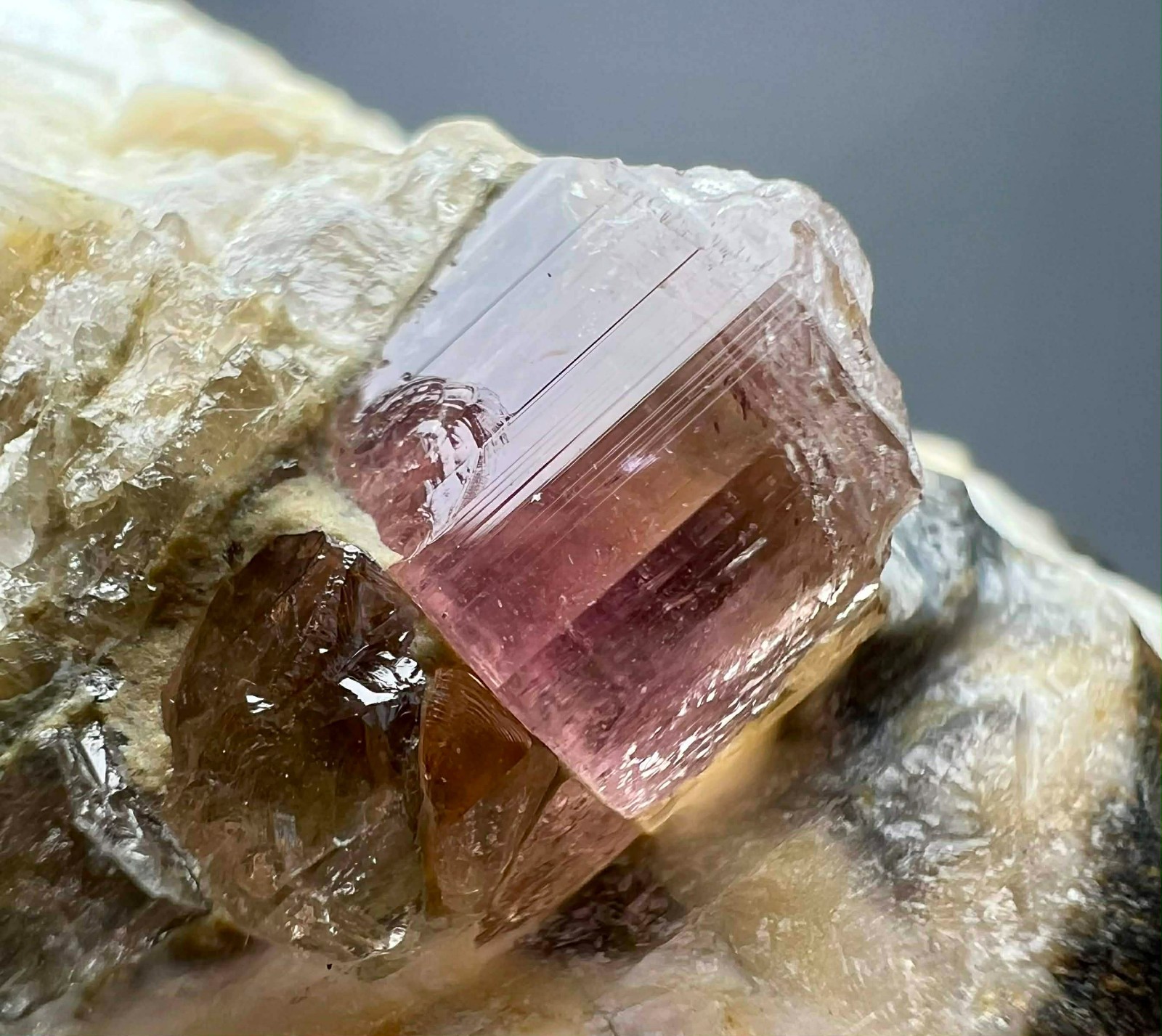 144 Gram Ultra Rare Eye Clean Pink Katlang Topaz Huge Crystal On Matrix @PAK
