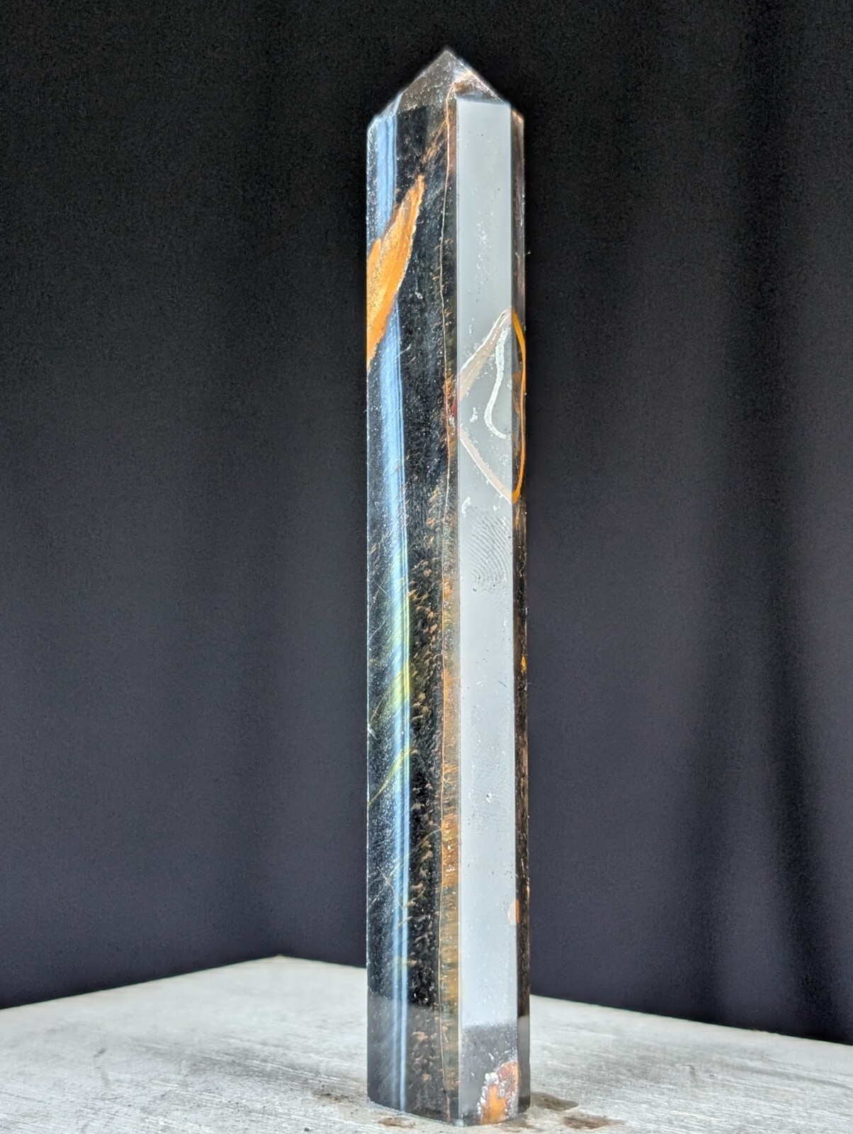 Blue Tiger Eye Tower Crystal Gemstone Point Chakra Mineral
