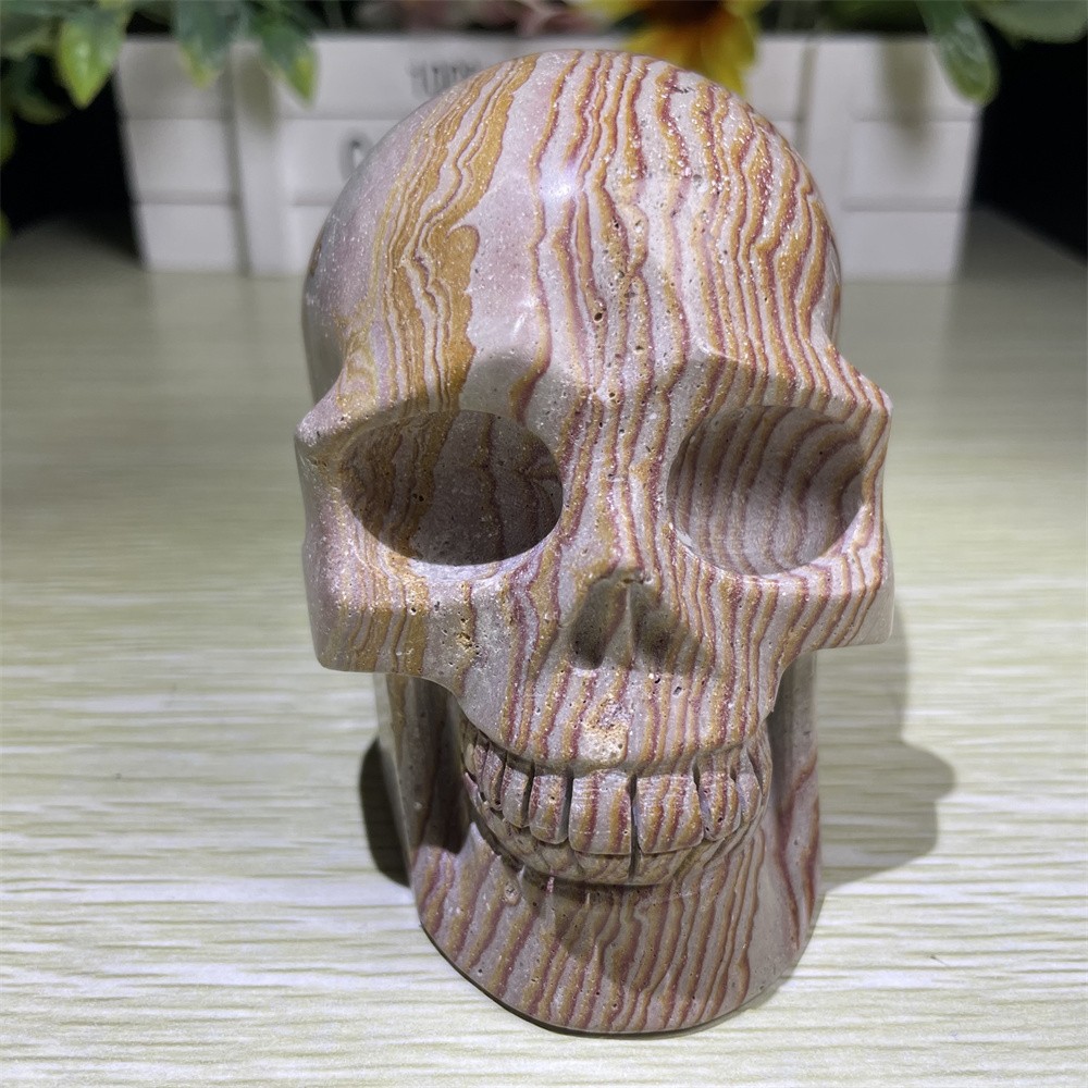 1.9LB 3.6″ Natural Unknown Skull Crystal Quartz Carving Reiki Decoration