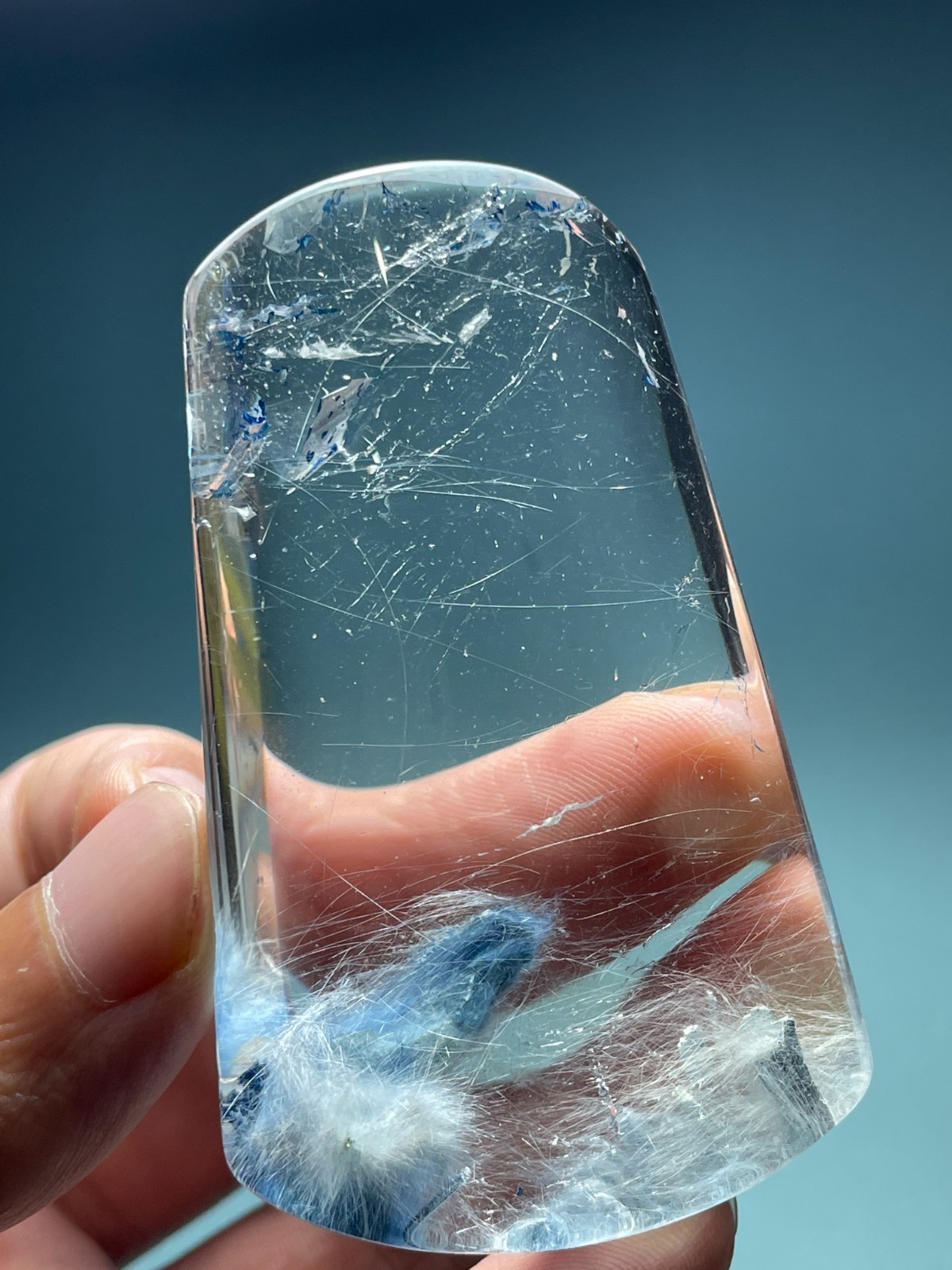 513Ct Natural Clear Beautiful Blue Dumortierite Crystal Quartz Polished Specimen
