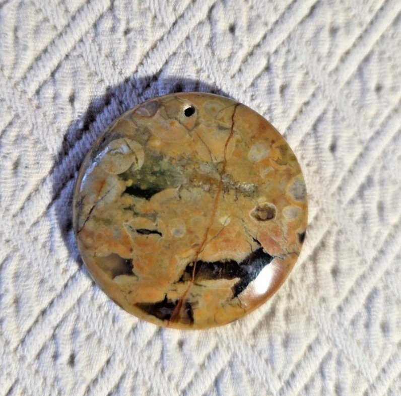 Polished Rock Stone With Small Holes to make Jewelry Set Of 15