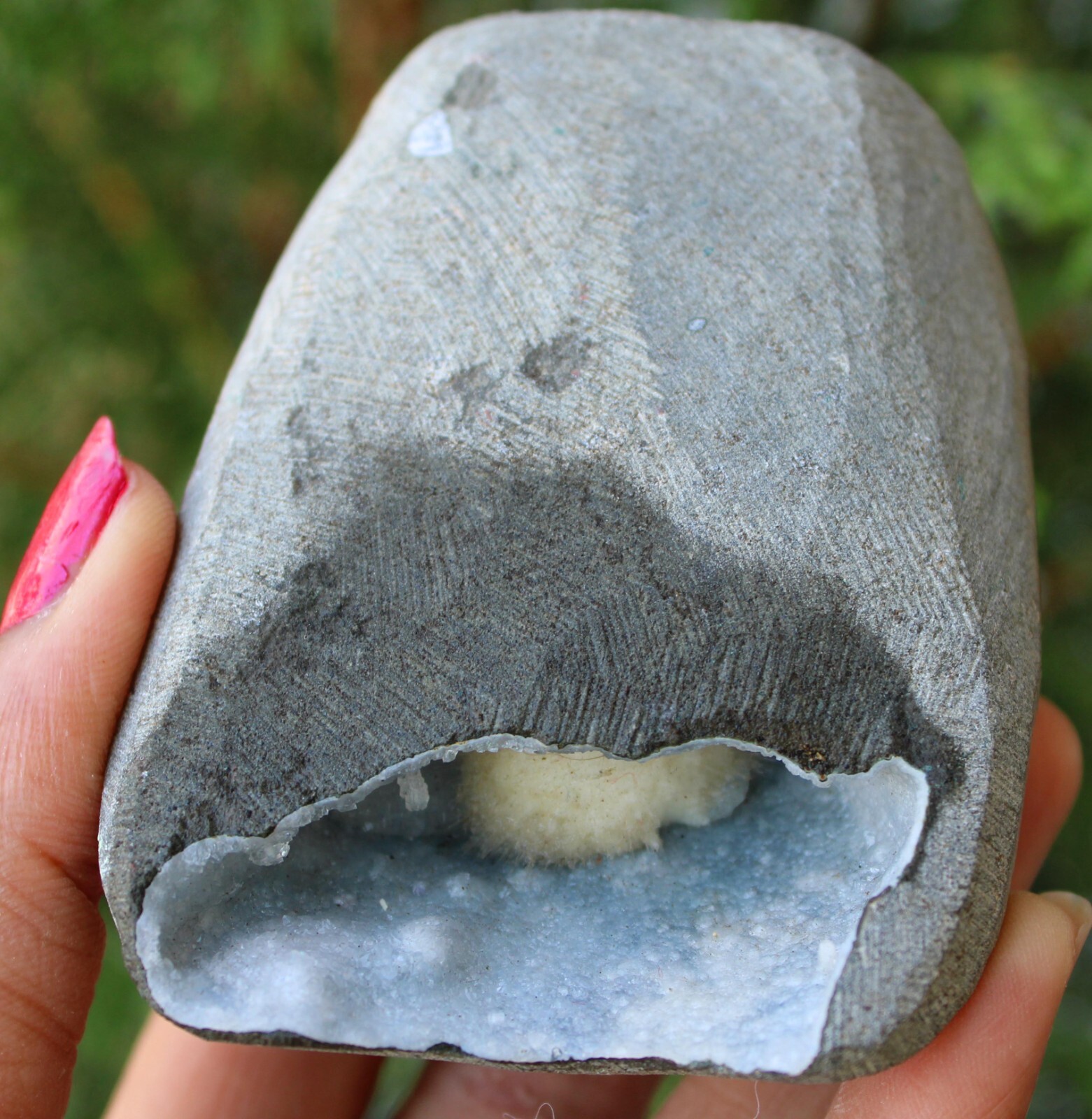 Scolecite In Geode Natural Minerals Specimen ( 7×6 Cm’s) #M54