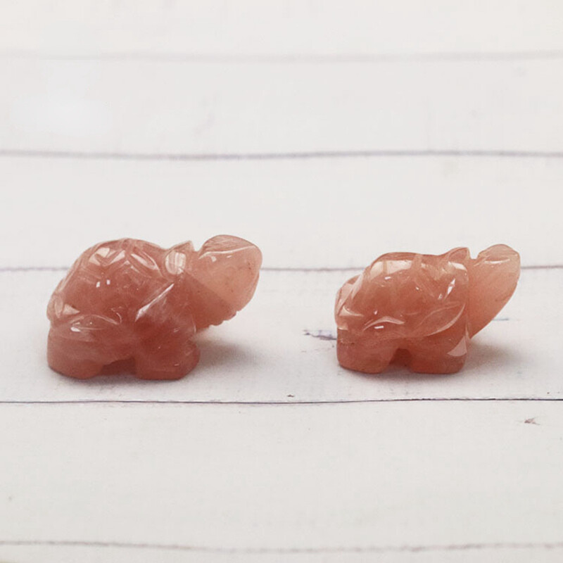 Natural Rose Quartz Crystal Carved Tortoise Reiki Gemstone Turtle Figurine Gift