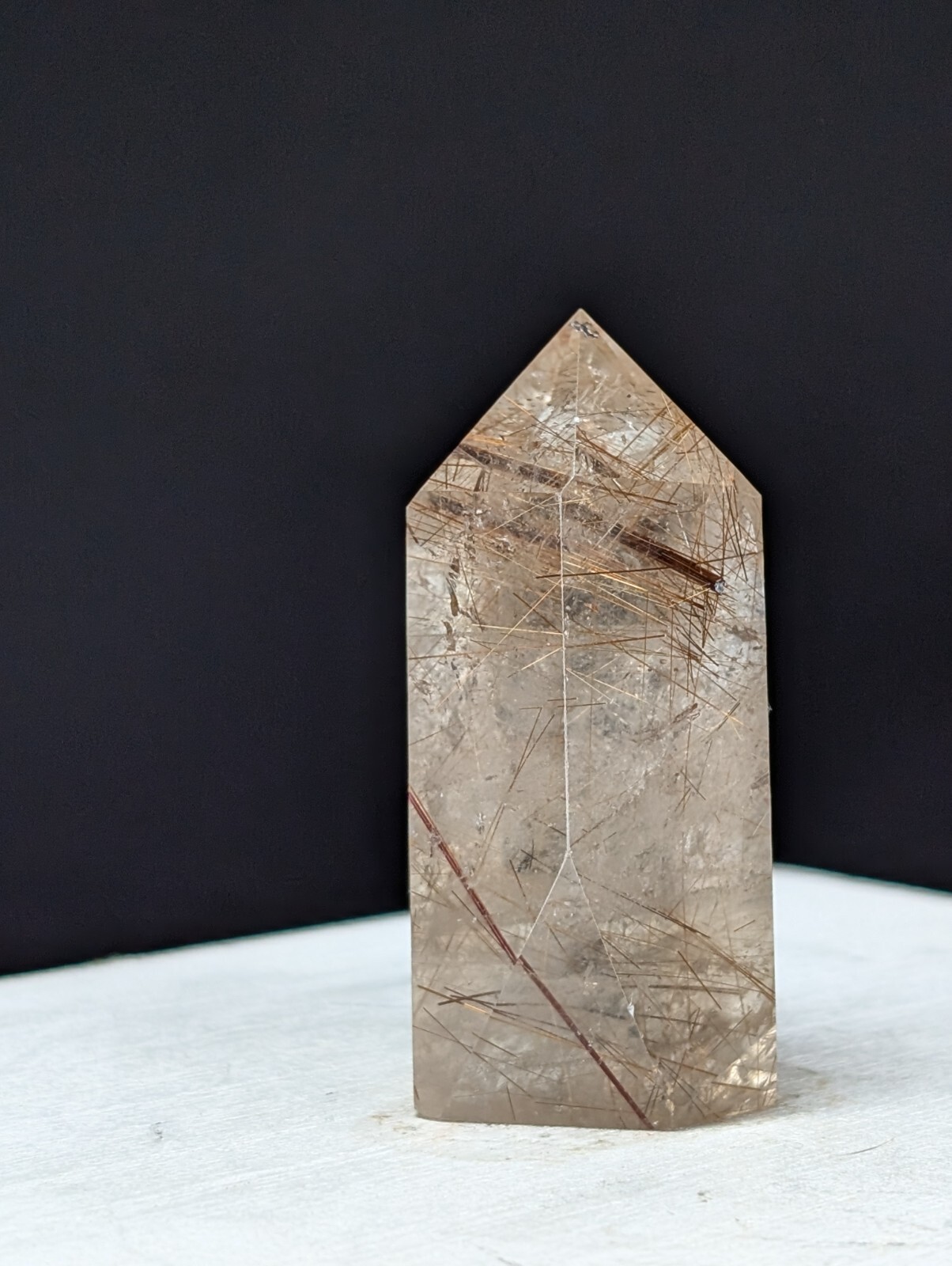 Golden Rutile Tower Rutilated Point Crystal Gemstone Quartz Chakra