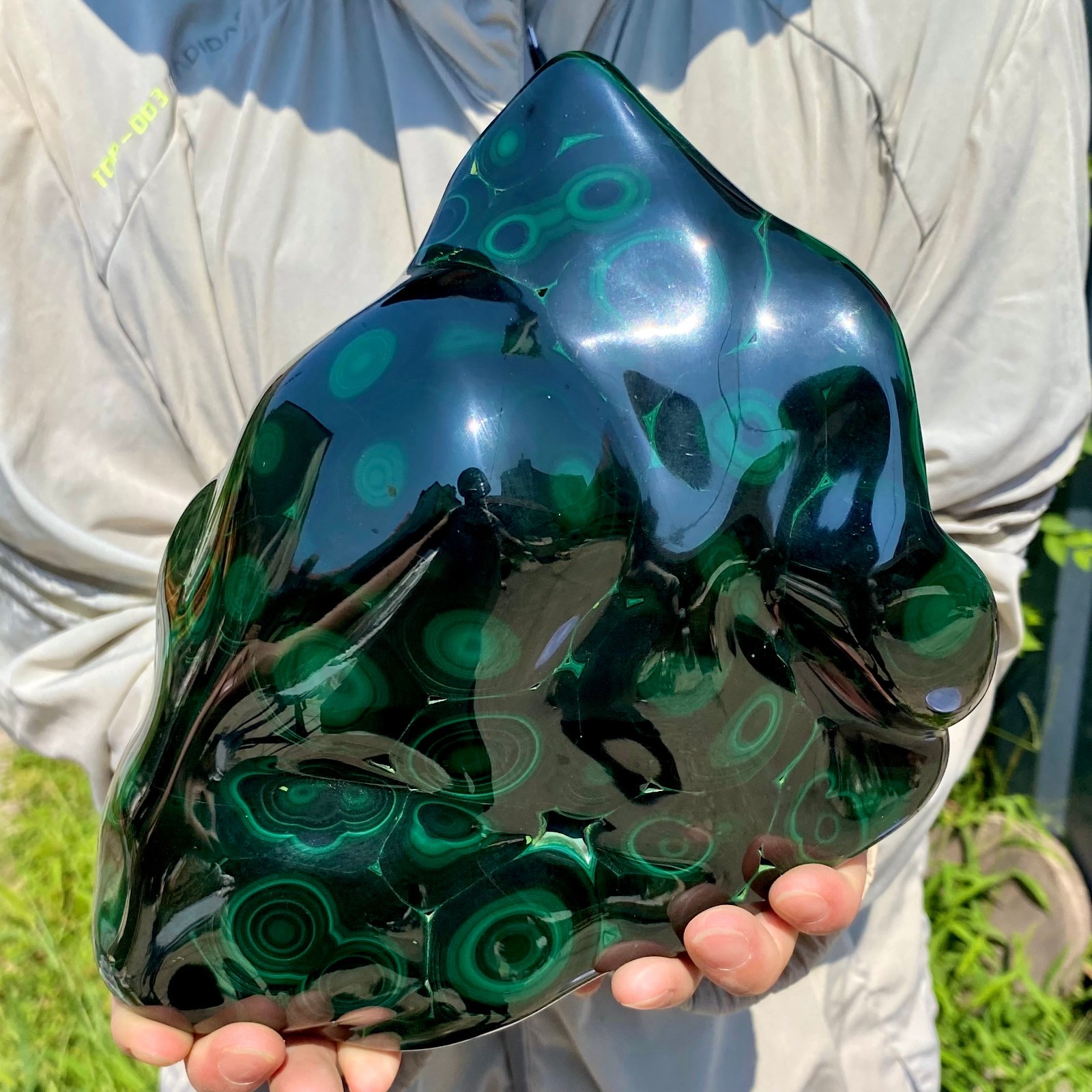 7.16LB Natural glossy Malachite transparent cluster rough mineral sample