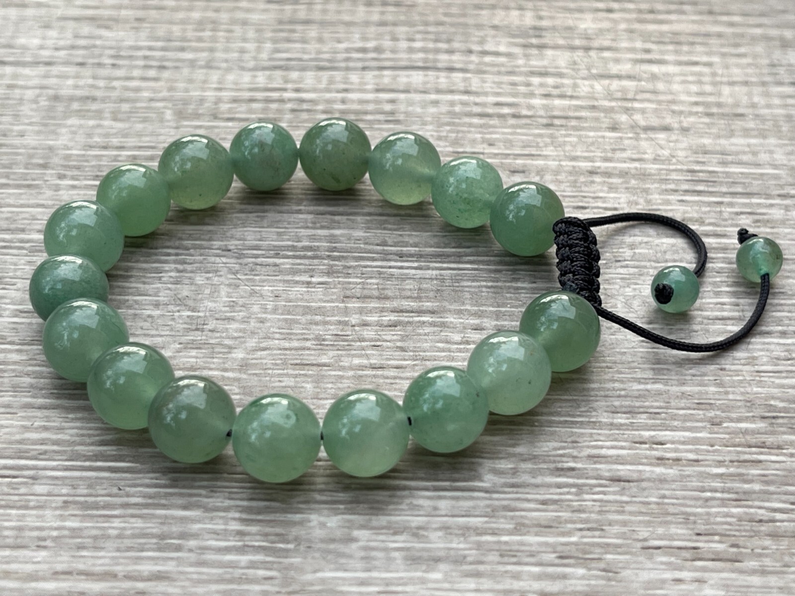 Grade A++Green Aventurine Crystal Adjustable Bead Bracelet 10mm,Genuine Bracelet