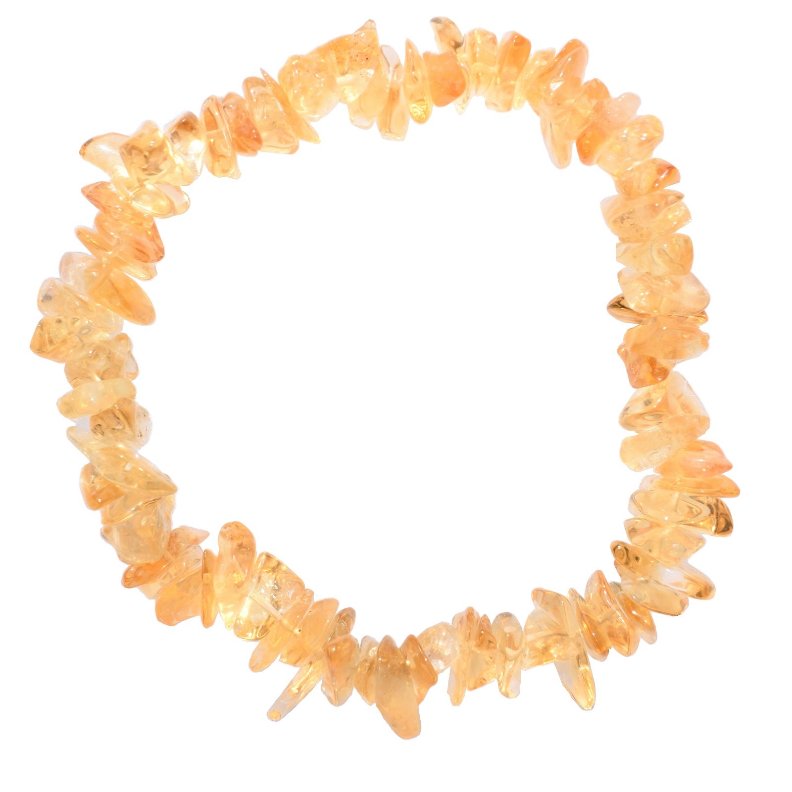 Premium CHARGED Citrine Crystal Chip Stretchy Bracelet + Baby Selenite Heart