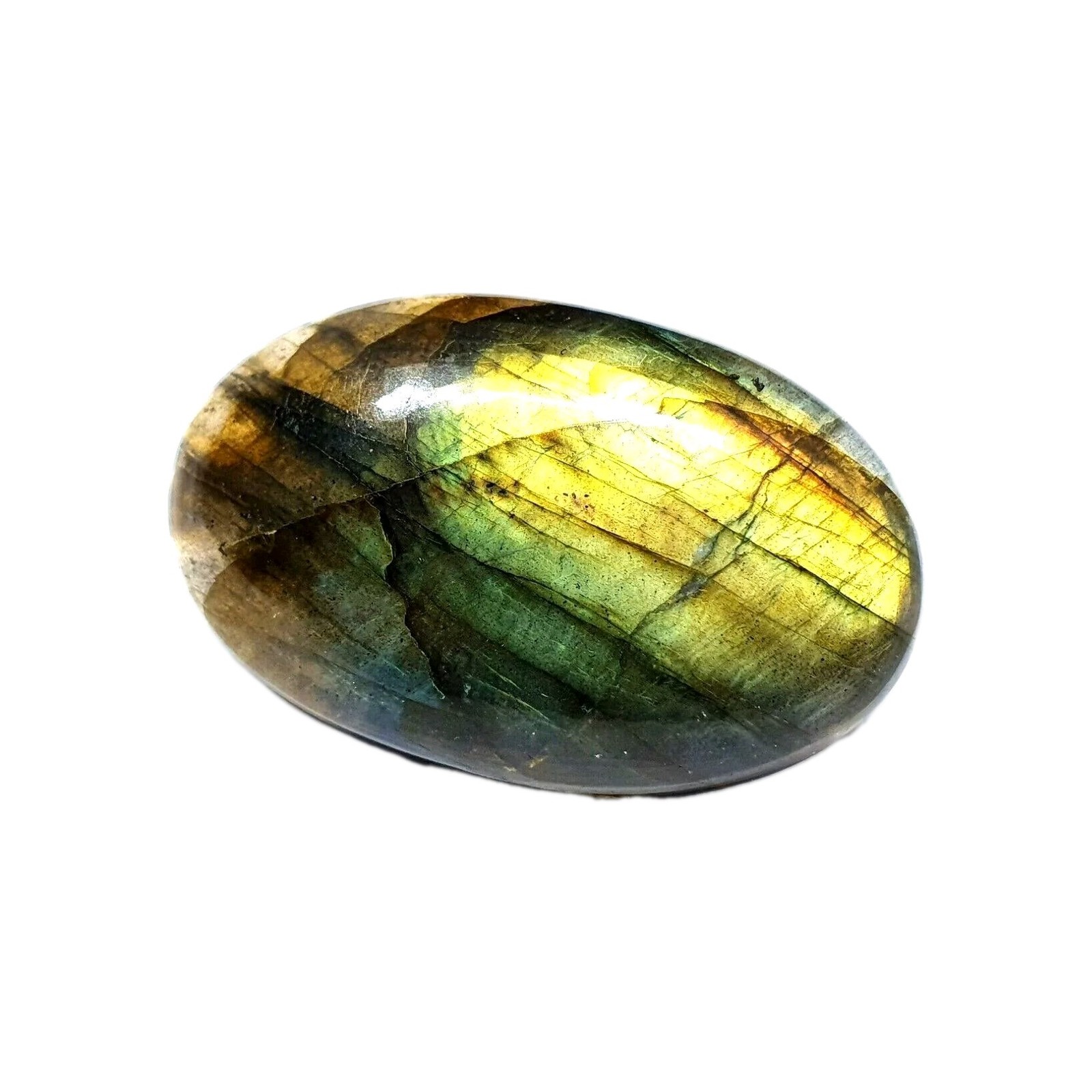 Labradorite Cabochon Oval High Grade 42 x 24 x 9mm 65 Ct Palm Stone Gemstone LB1