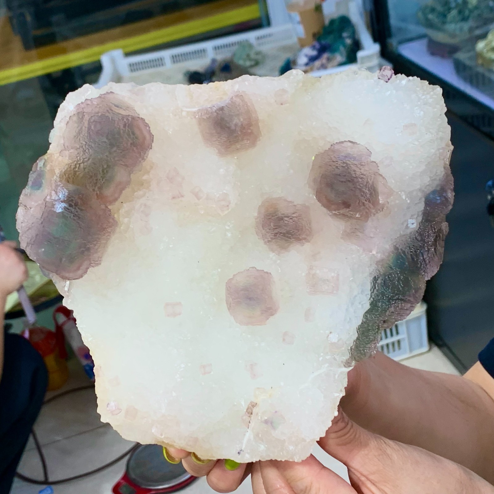 5.96LB Natural Bubble fluorite Purple cubic mineral crystal sample/Zhejiang