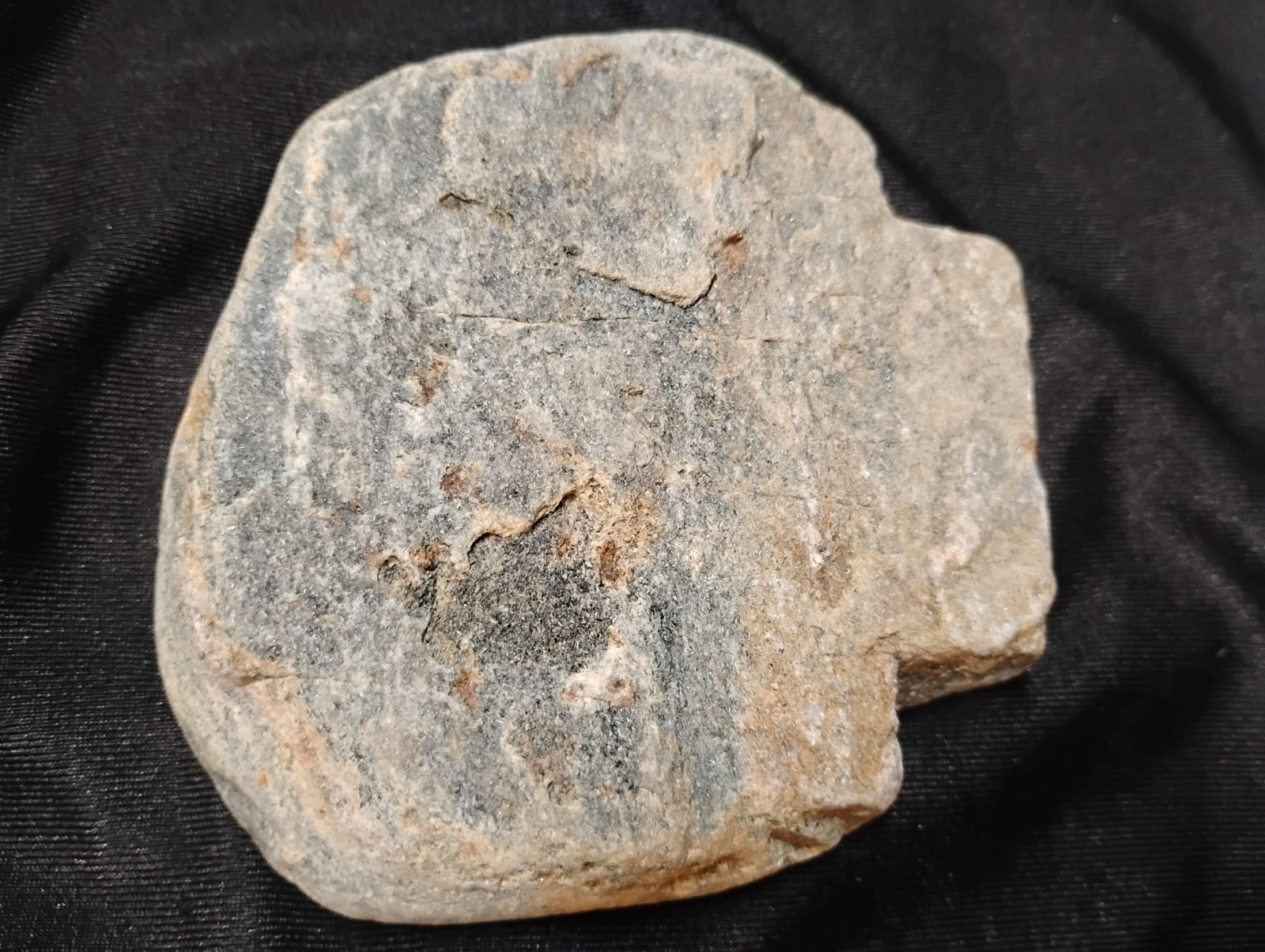 RARE Natural Skull Shaped Phyllite – Human Head Profile w/ Pirate Patch Eye