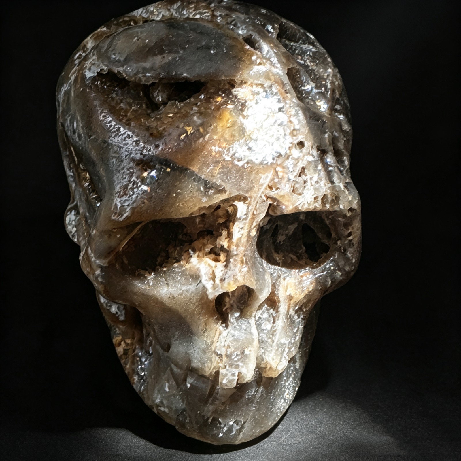 Crystal Skull, Hand Carved Natural Sphalerite Unique Collectible Sculpture
