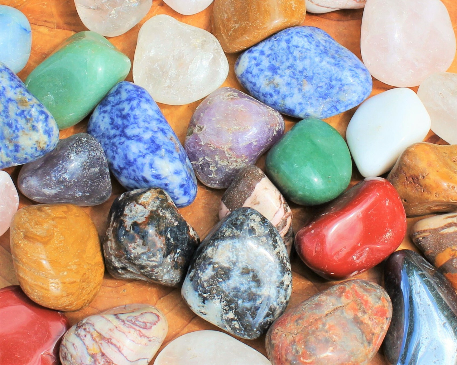 Assorted Mixed Tumbled Stones 2 lb Wholesale Bulk Lot LARGE Chakra Reiki Mix