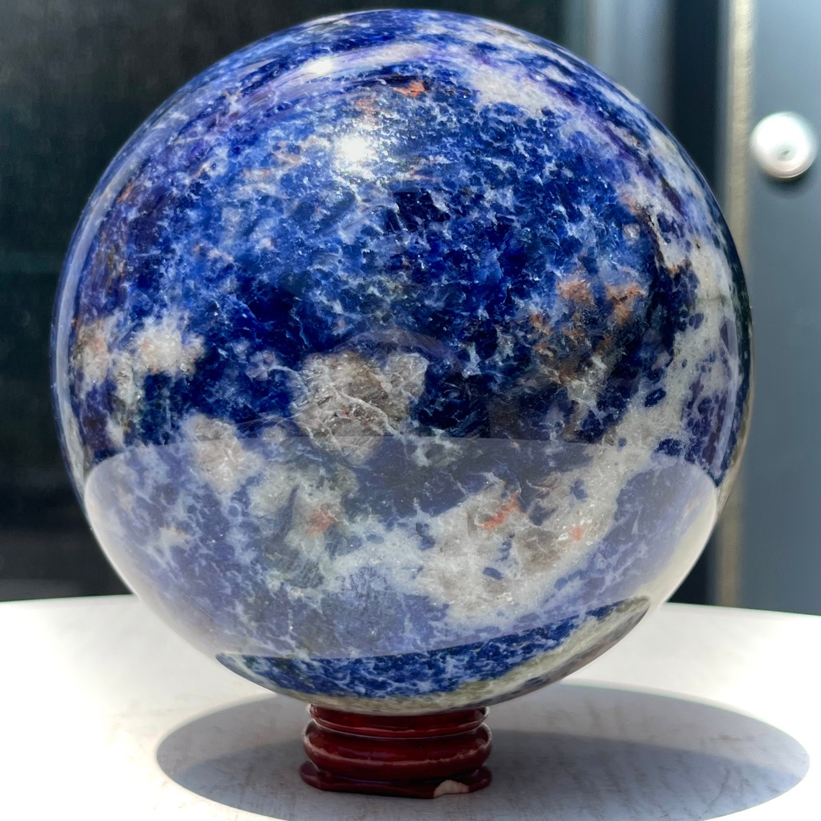 Genuine Blue Kyanite Crystal Sphere Ball Polished Stone Feng Shui Wealth 3.8 lb