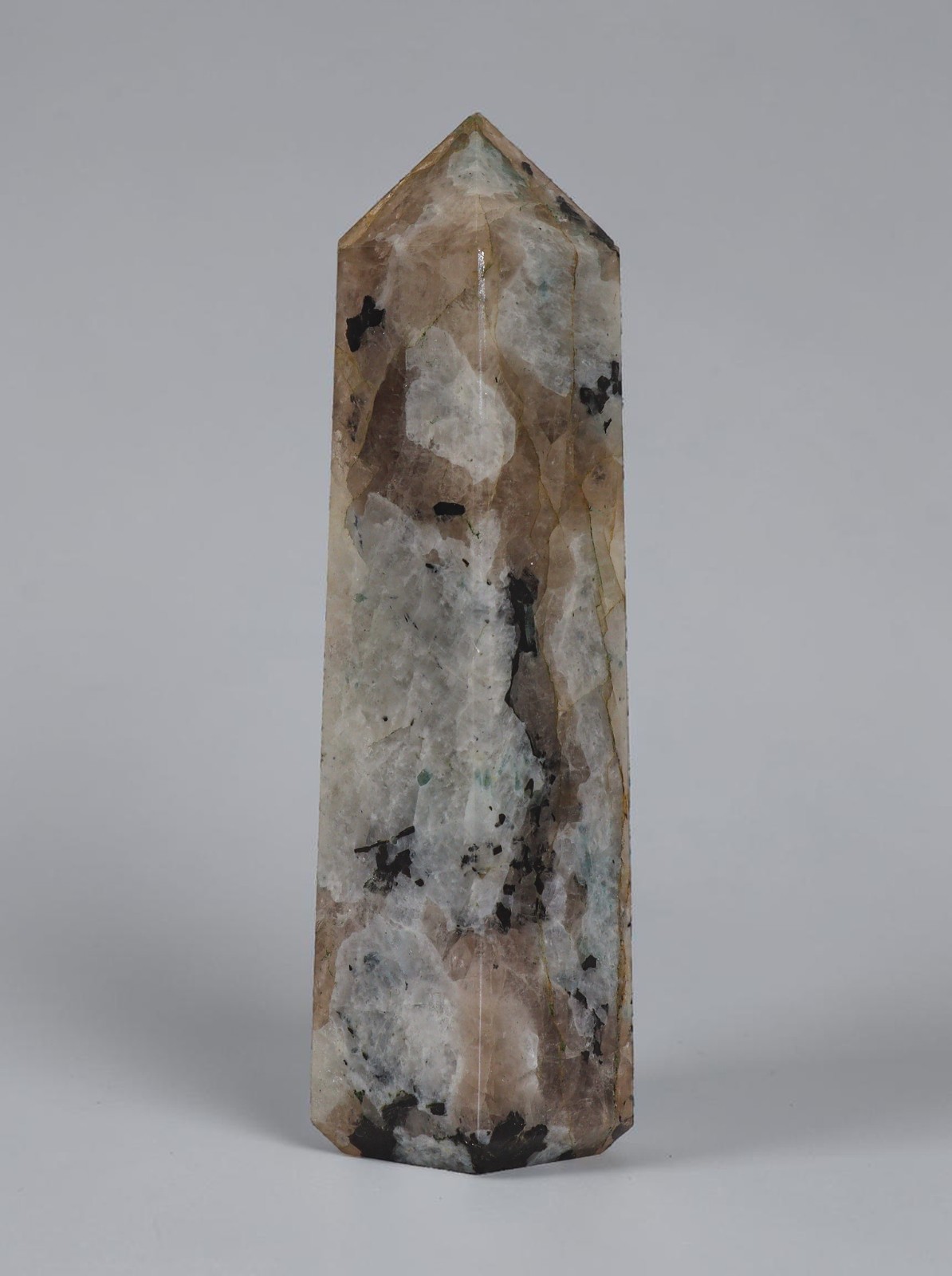 Rainbow Moonstone Crystal Tower 150MM Meditation Healing Obelisk