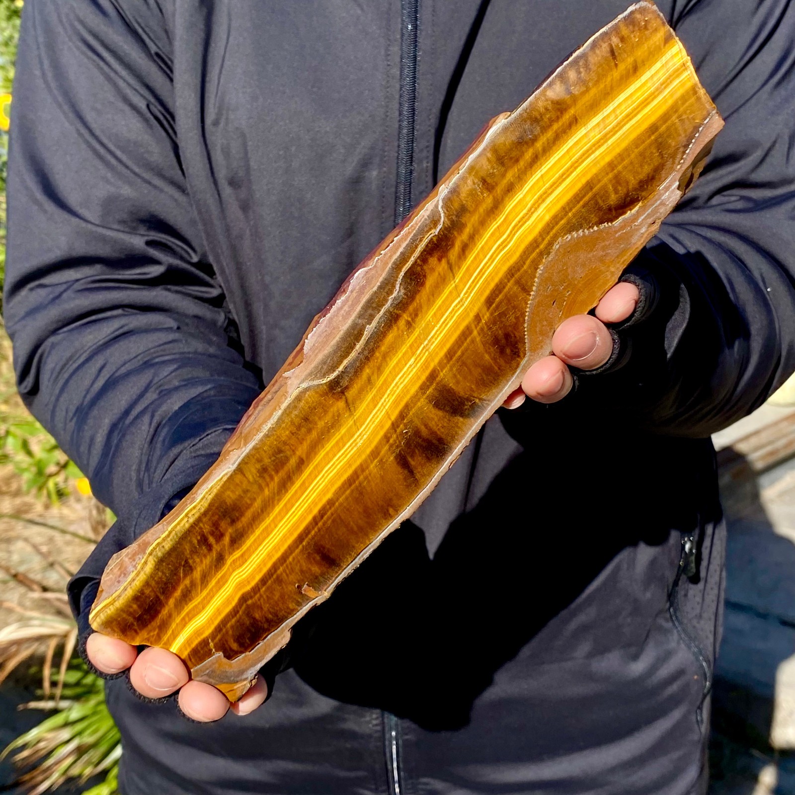 390G Natural Golden Tiger Eye Stone Flake Rough Mineral Specimen Quartz Crystal