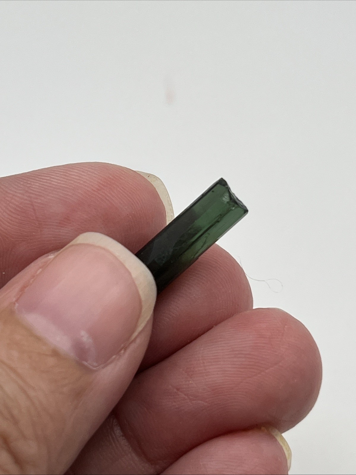 Green Tourmaline Crystal 3/4 Inch By 3/16 Inch