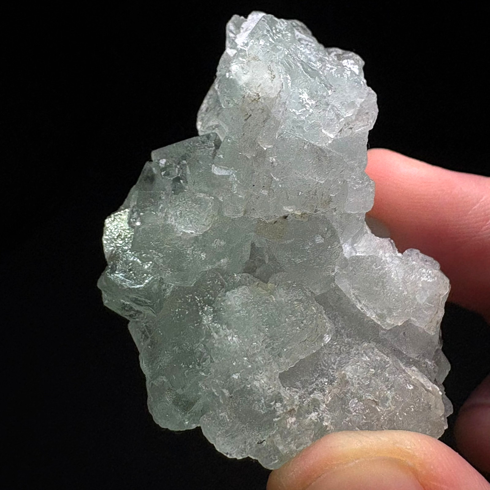 Natural Crystal Blue Cubic Fluorite Etched Marks Specimen Raw Mineral Healing