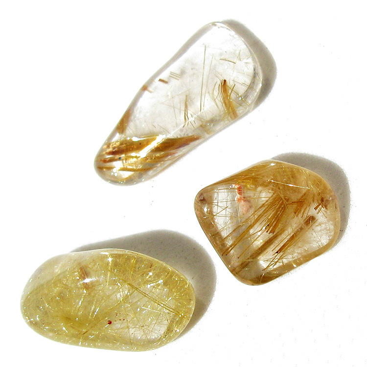 3pcs A+ Golden RUTILATED QUARTZ Crystal Rutile Gemstone Polished Rock HEALING NR