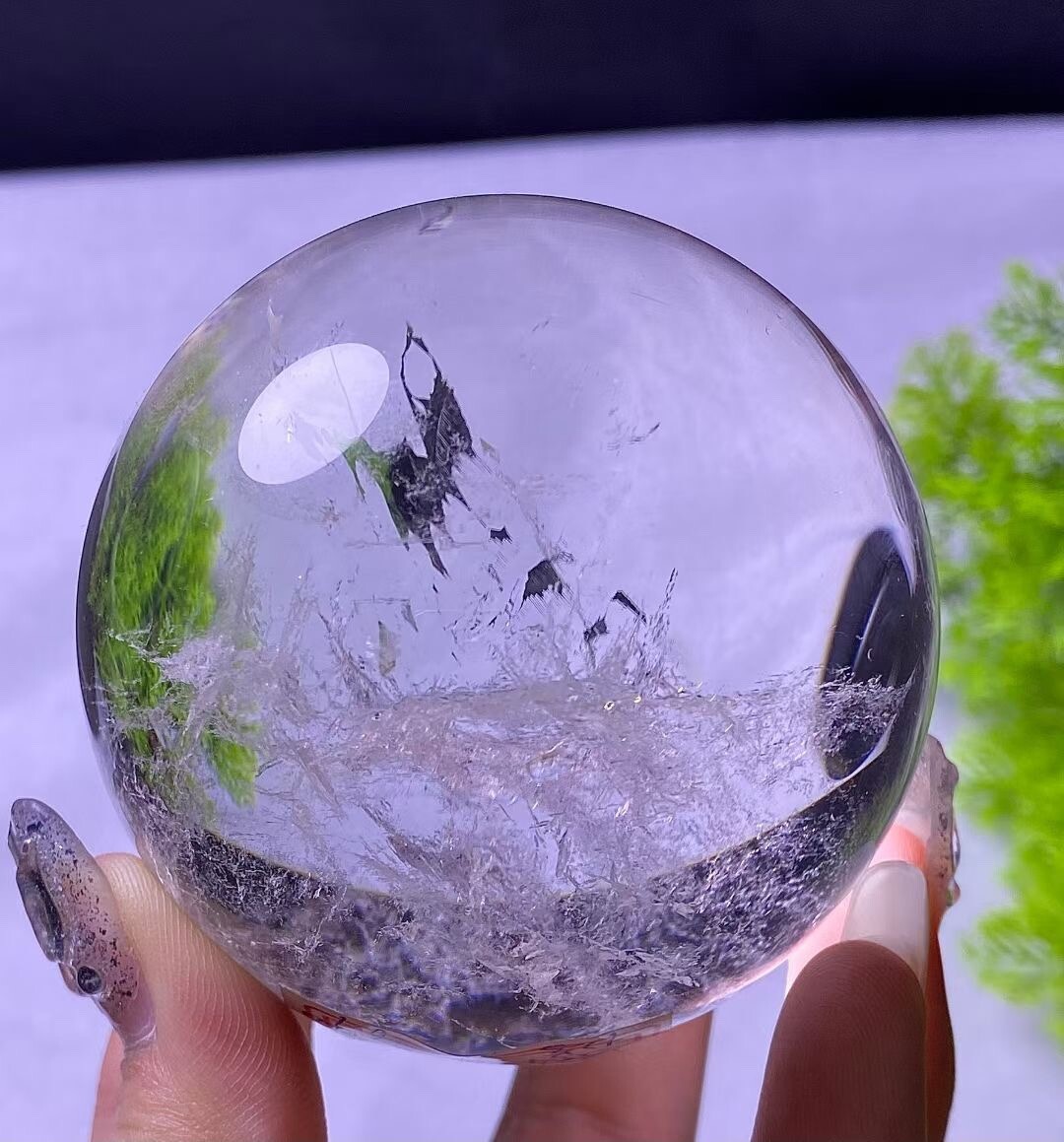 0.9LB high quality Natural Clear Quartz Ball Crystal Reiki energy Sphere healing