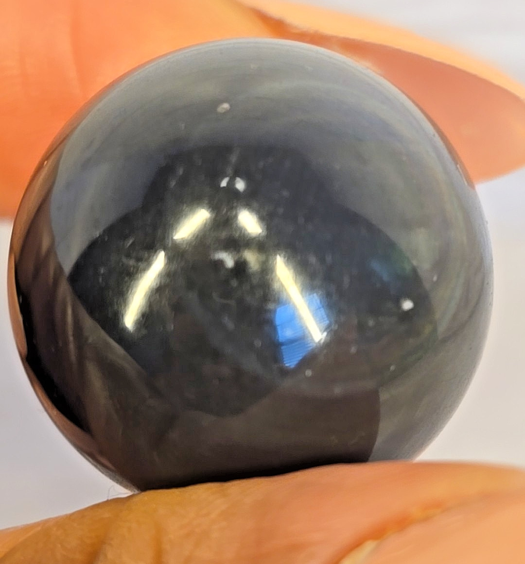 Rainbow Obsidian Sphere Set 3pc Silver Sheen Crystal Balls 26mm