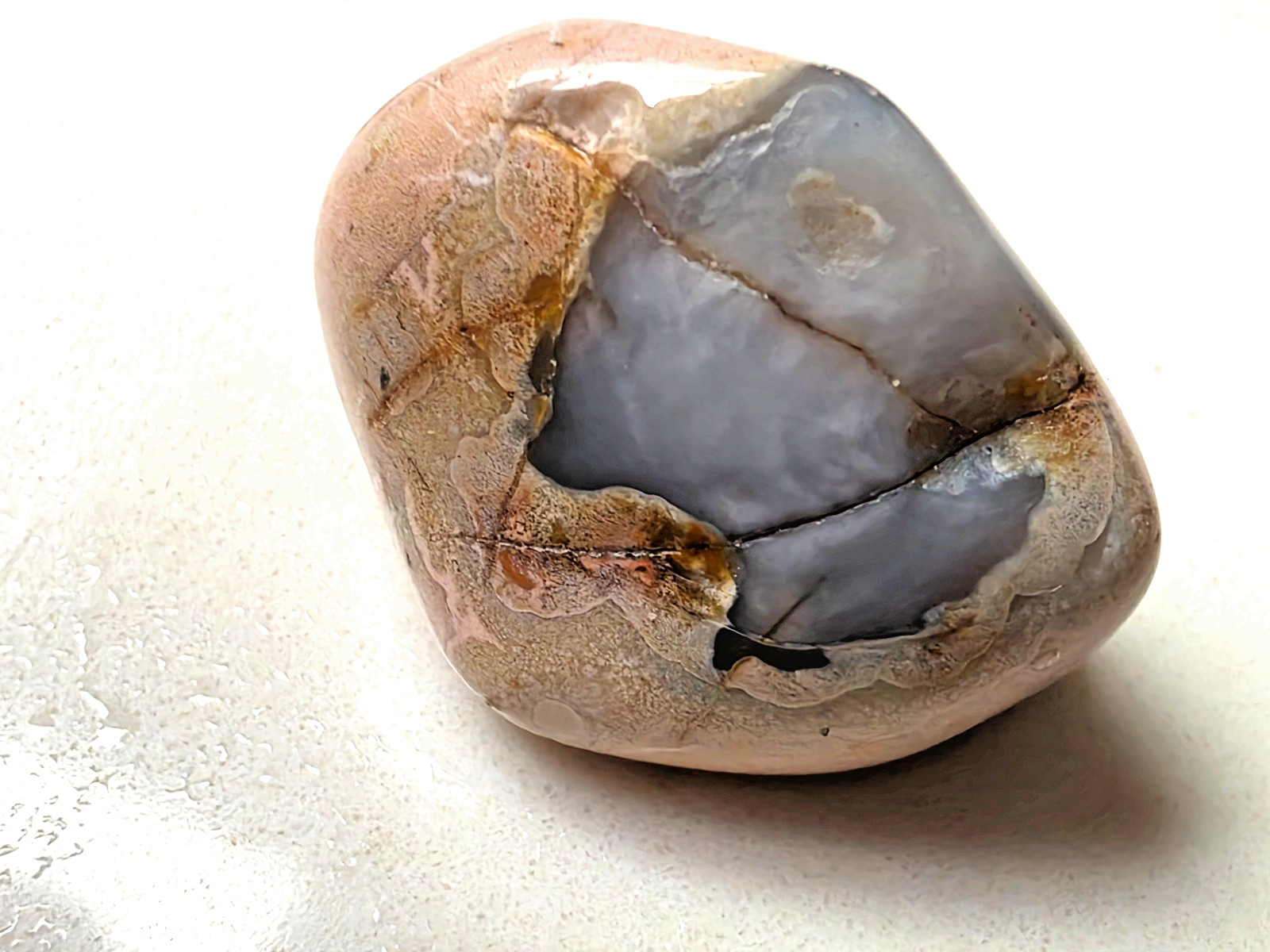 POLISHED BEAUTIFUL BOTSWANA AGATE, Pink and Dark Gray AGATE MUST SEE