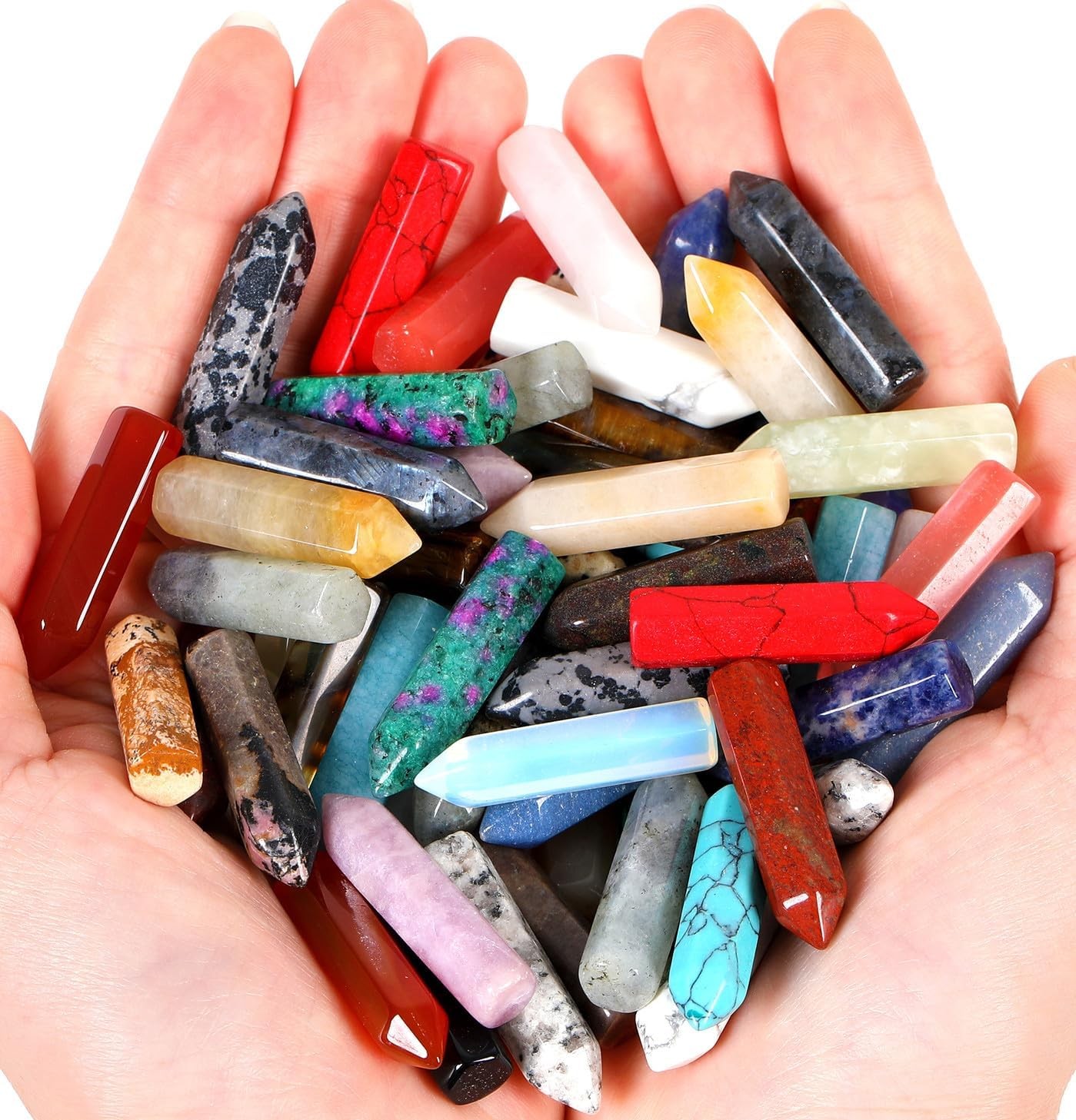 20 PCS Healing Crystals Stones Sets Wands Bulk Natural Pocket Amethyst Crystal