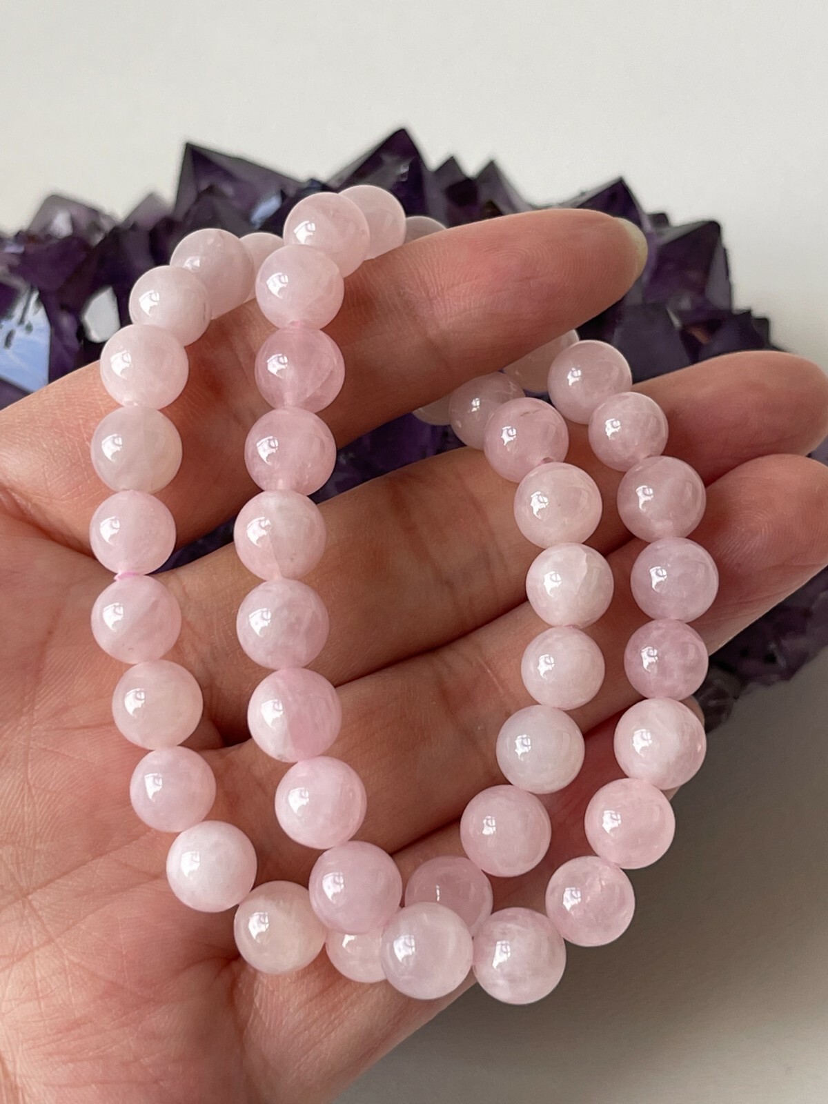 Grade A++ Rose Quartz Crystal Bead Bracelet 8mm, Genuine Gemstone, Wholesale Lot